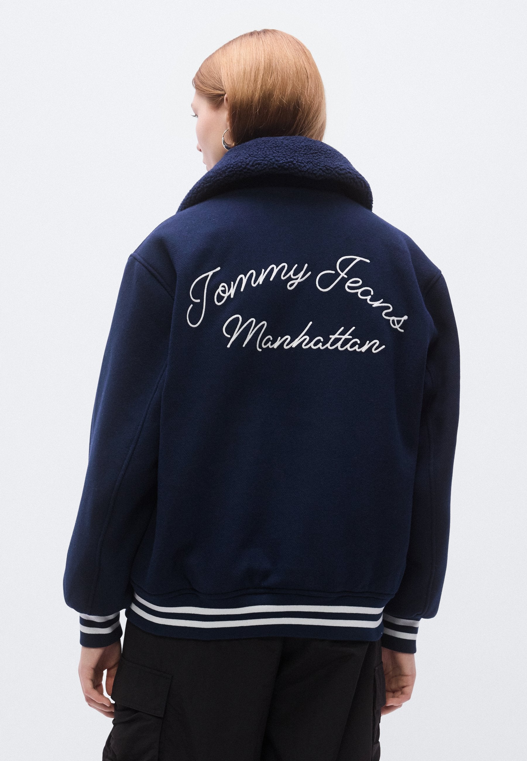PADDED TWILL OVERSIZED VARSITY JACKET - Light jacket - dark night navy