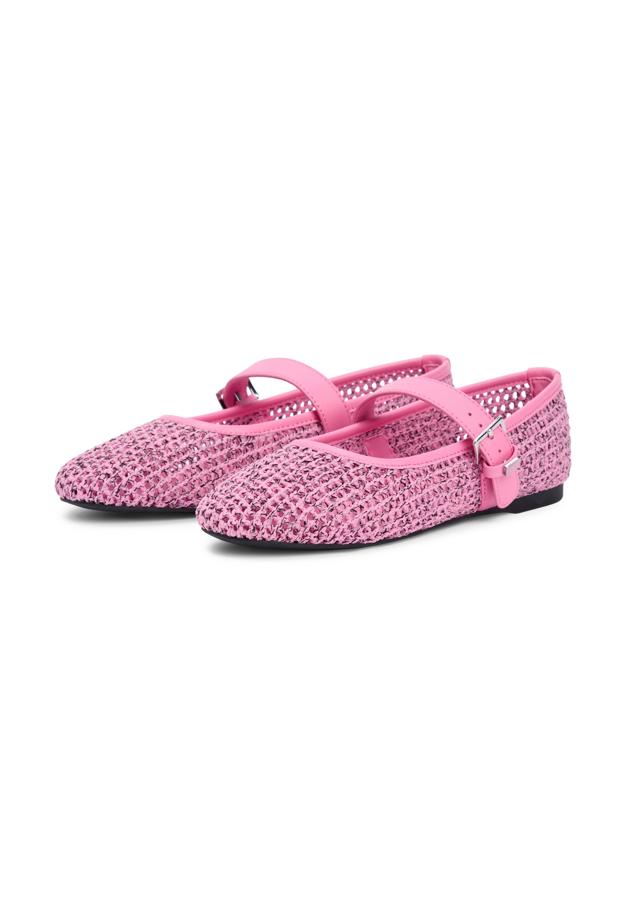 BALLERINES À BRIDES EN TRICOT - Ballerines - blush synthétique
