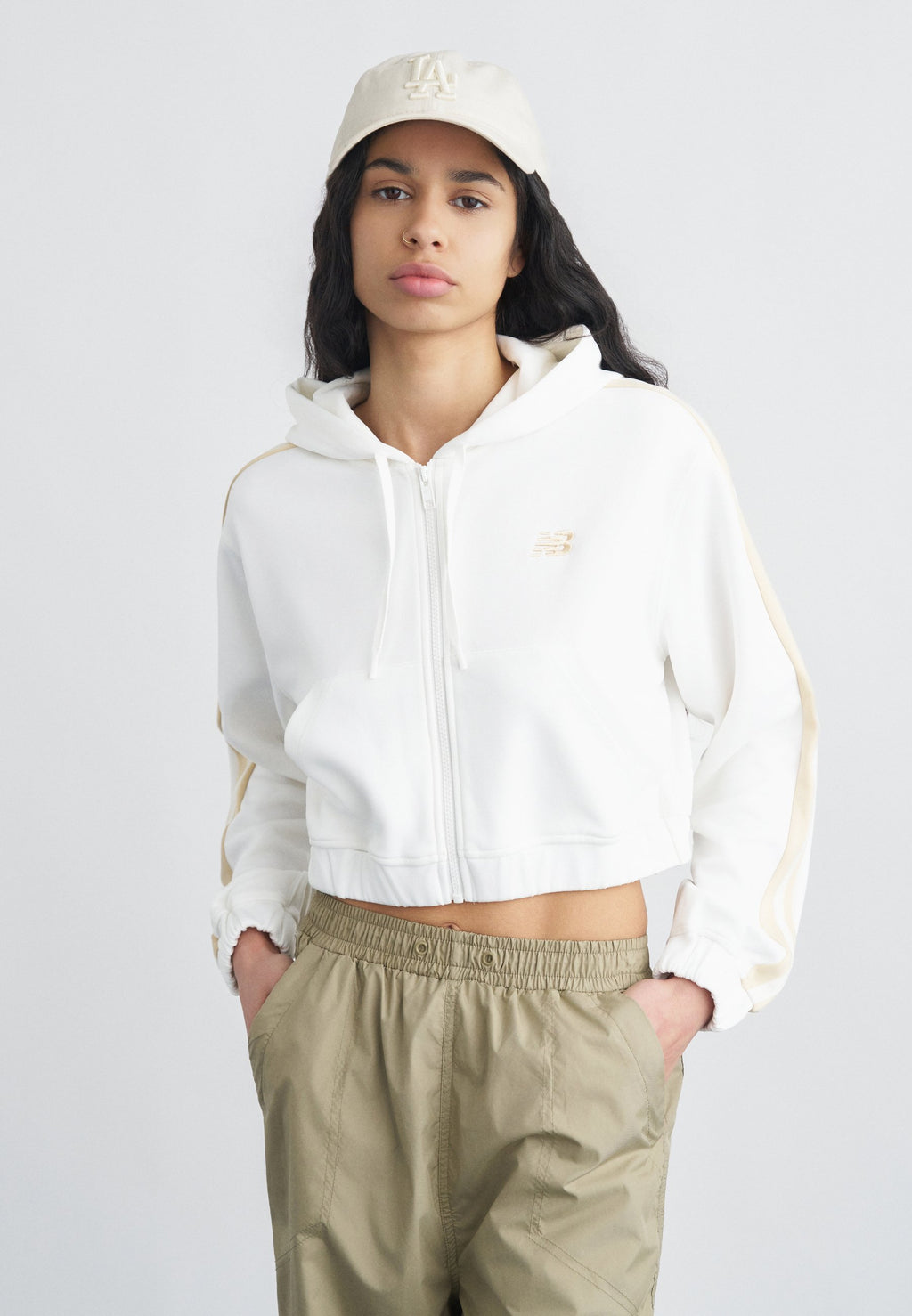 FULL ZIP - Zip-up sweatshirt - sea salt