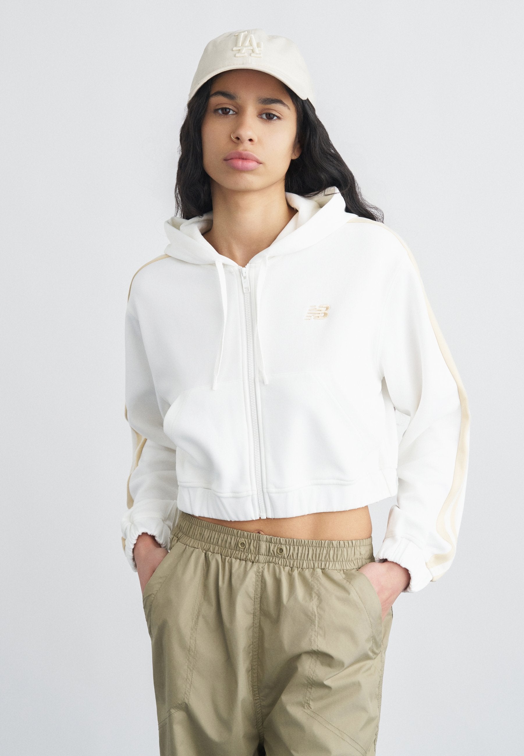 FULL ZIP - Zip-up sweatshirt - sea salt