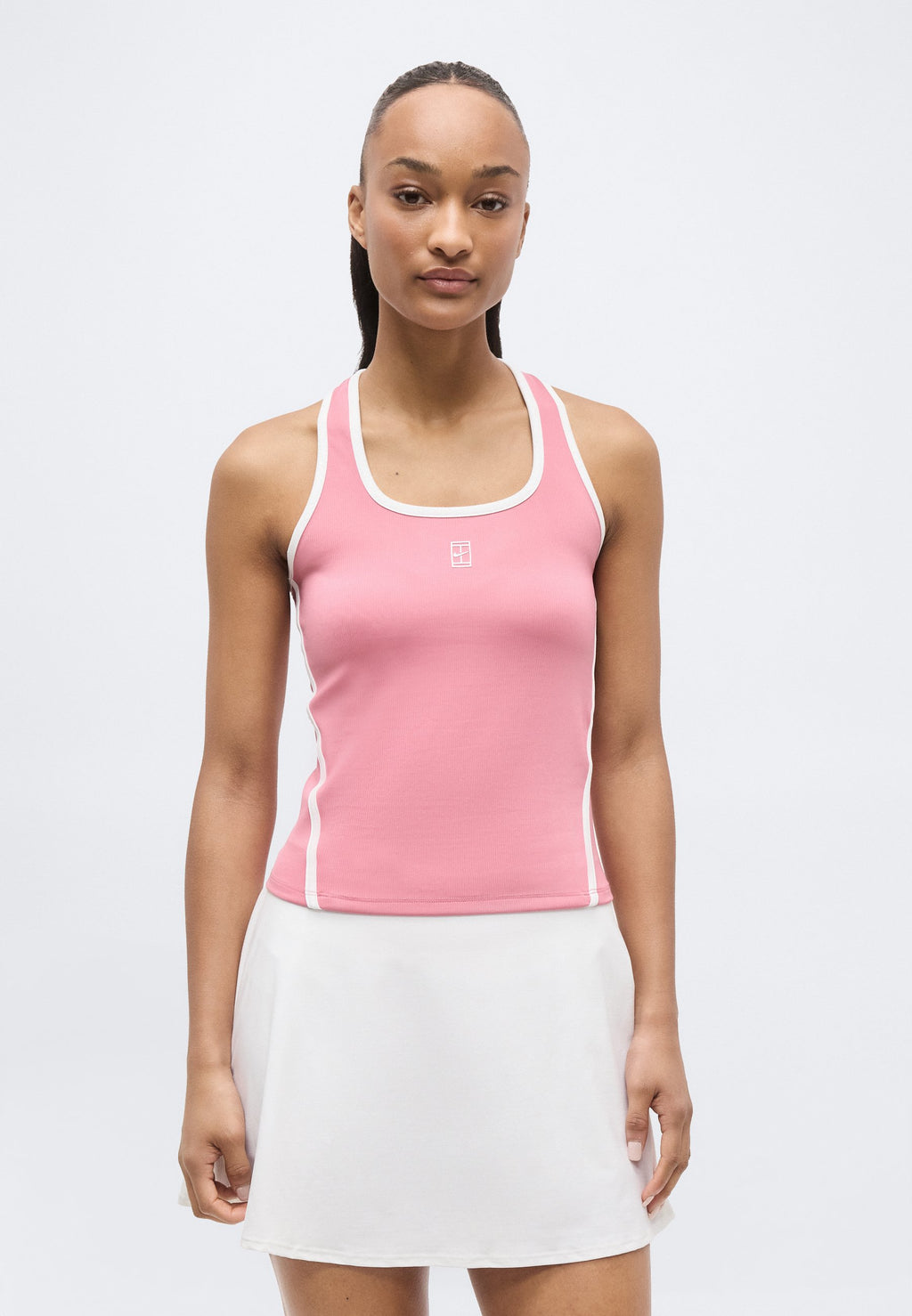 NIKECOURT ADVANTAGE TANK NOVELTY - Top - peony/white