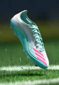 F50 MESSI PRO KATI ZEMİN UNISEX - Sert zemin futbol ayakkabıları - footwear white/lucid pink/flash aqua