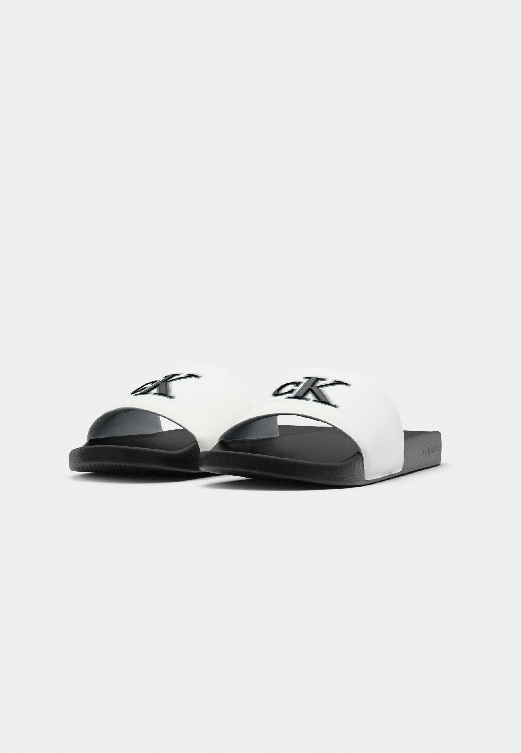 SLIDE MONO - Mules - bright white/black