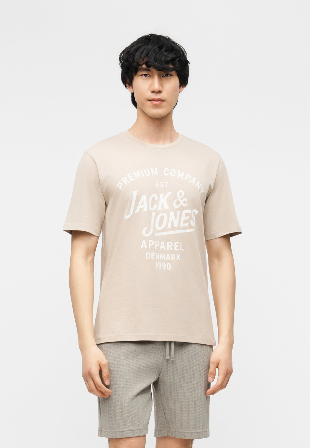 JPRBLUZANE TEE 3 PACK  - Print T-shirt - humus/white/black