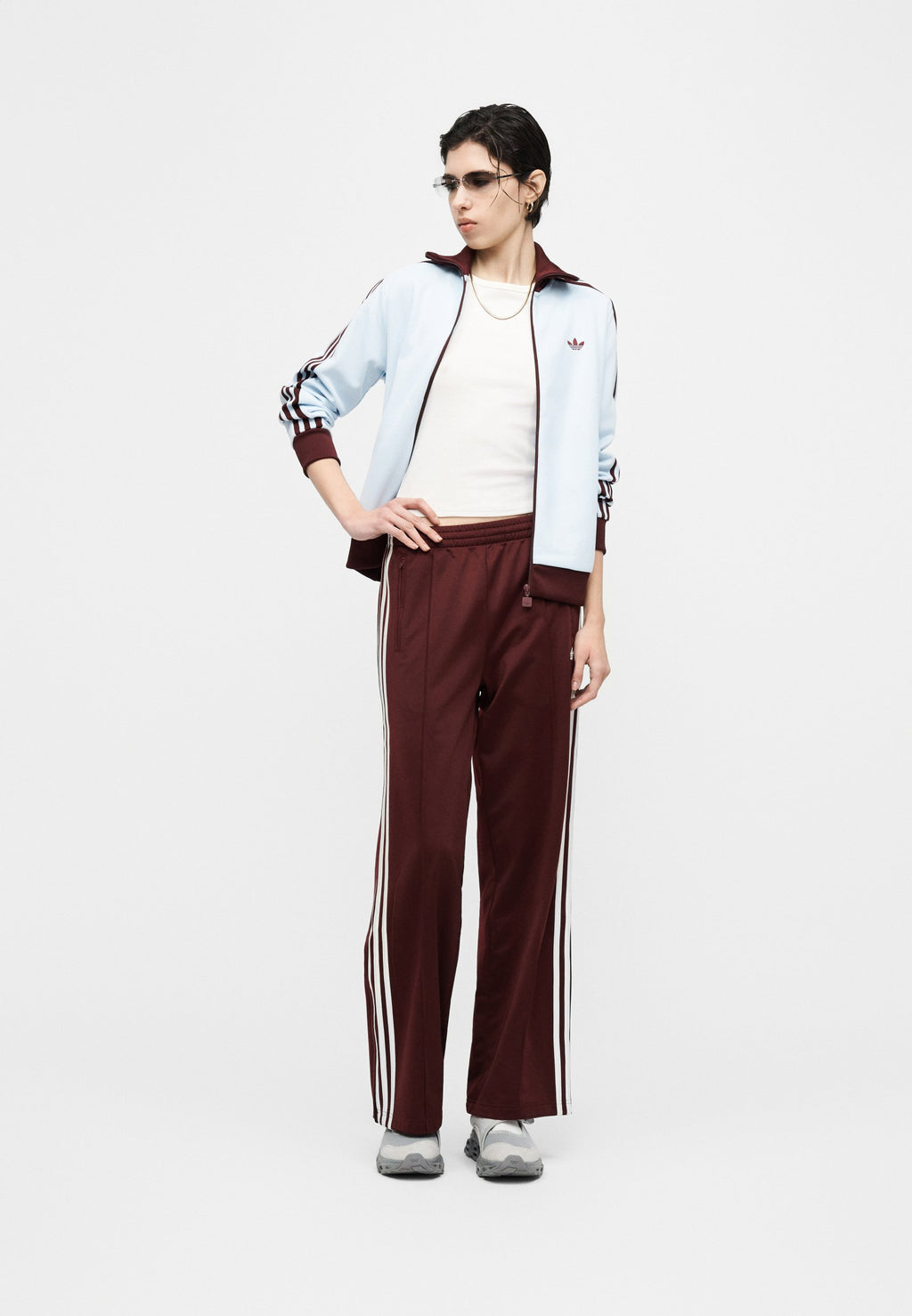 CLASSIC TT - Zip-up sweatshirt - crystal sky/maroon