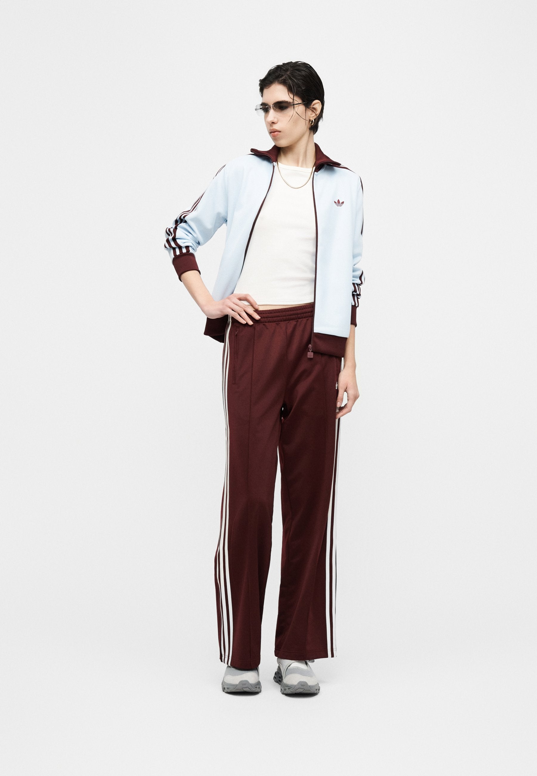 CLASSIC TT - Zip-up sweatshirt - crystal sky/maroon