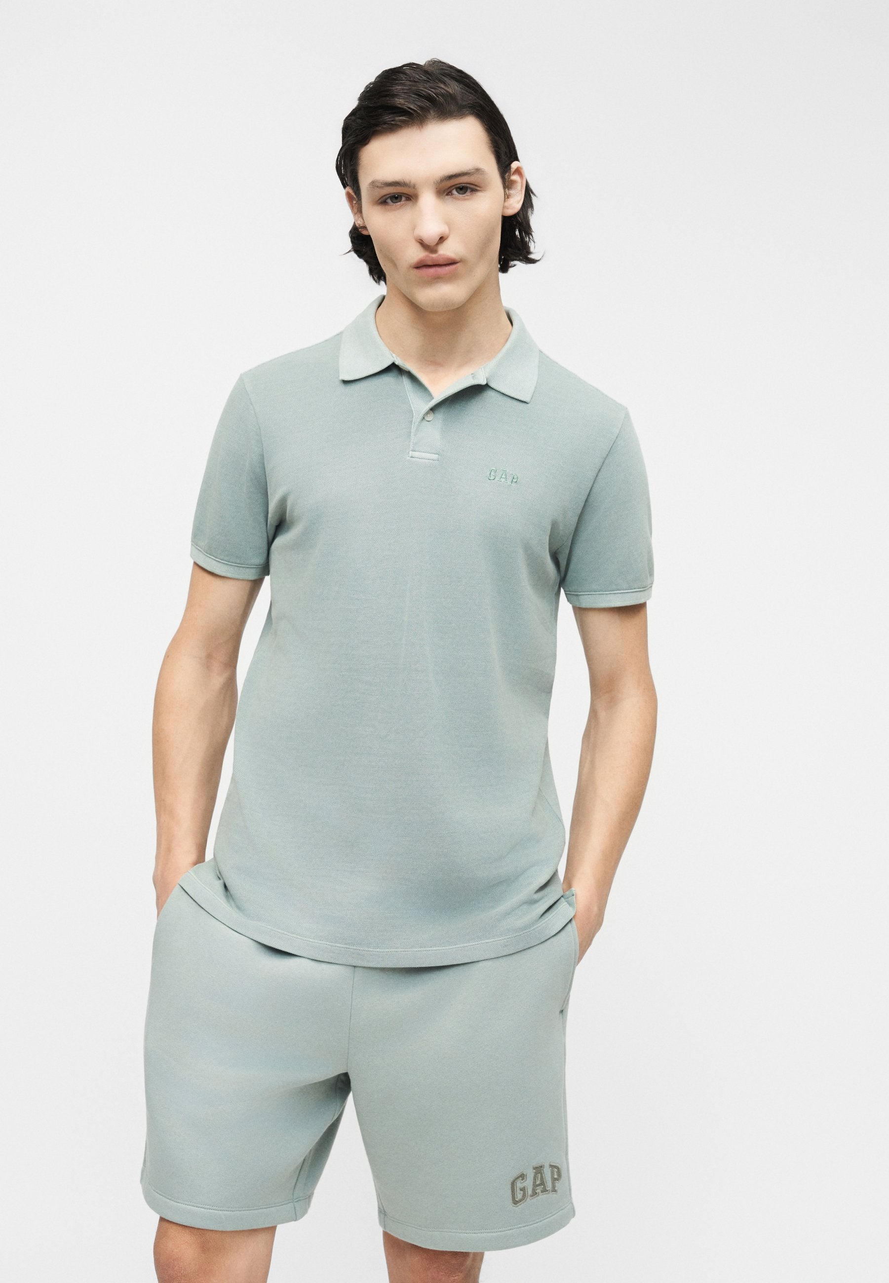 LOGO - Polo shirt - sage