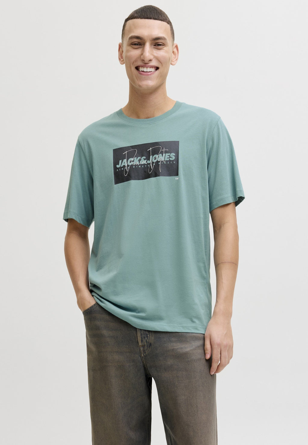 T- - Print T-shirt - mineral blue