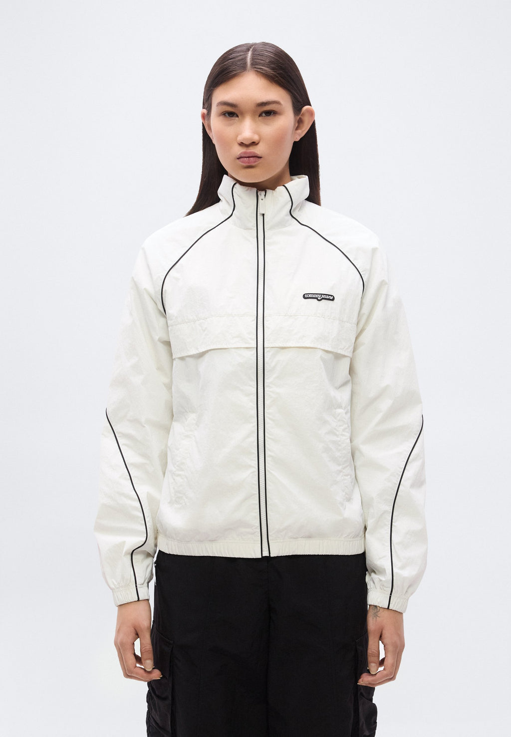 WATER REPELLENT PIPING TRACK JACKET - Light jacket - ecru