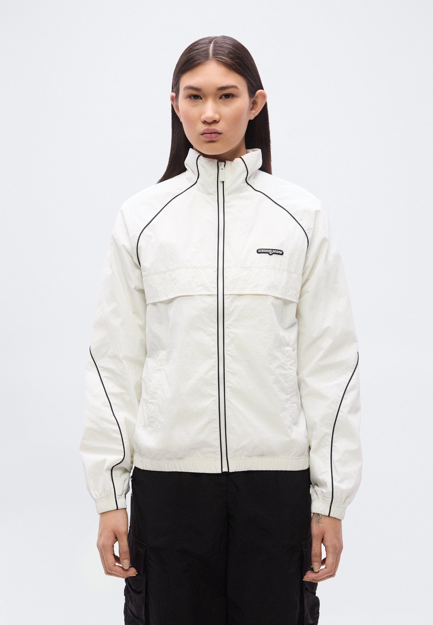 WATER REPELLENT PIPING TRACK JACKET - Light jacket - ecru