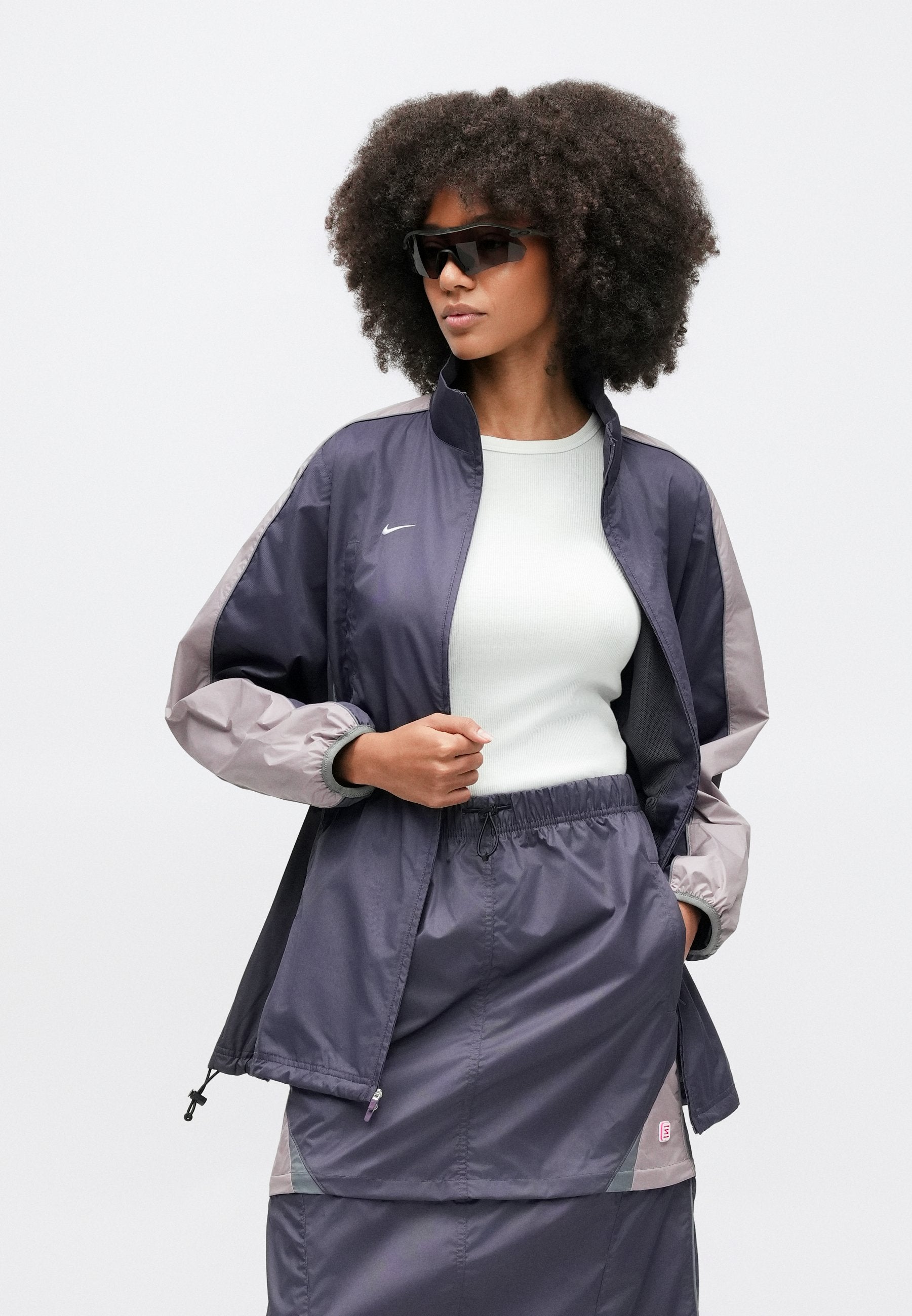 ZIP OFF SKIRT SHOX - Mini skirt - dark raisin/violet ore/smoke grey