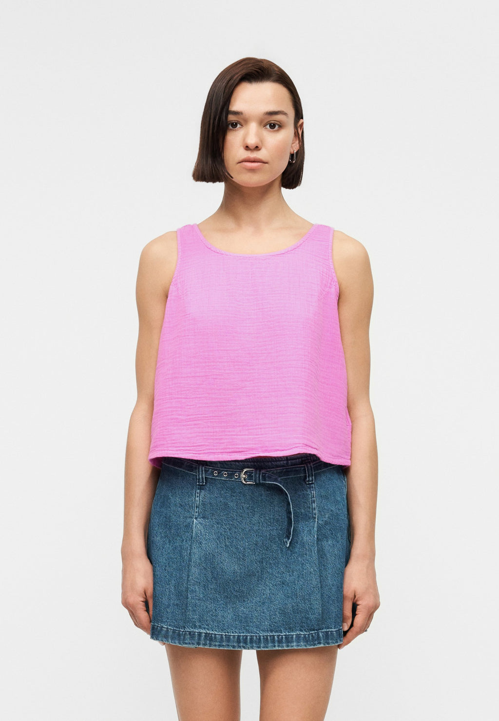 RACER SHELL GAUZE - Blouse - neon pink glow