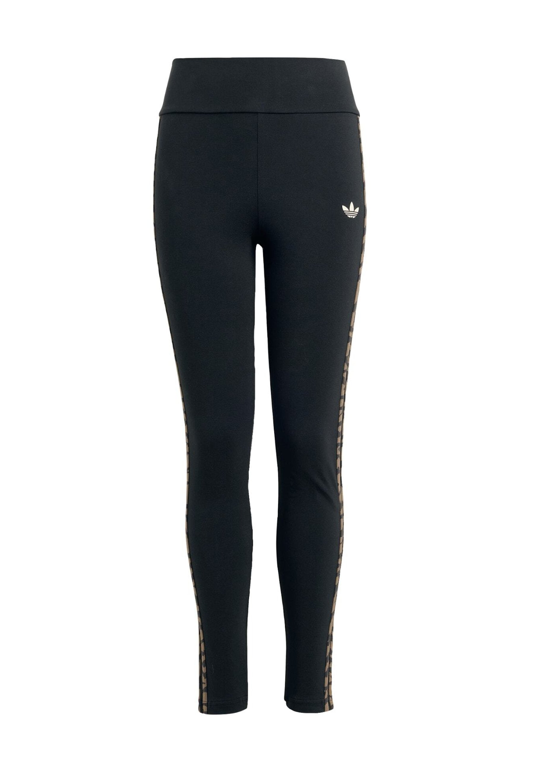 3 STRIPES  - Leggings - Trousers - black night brown