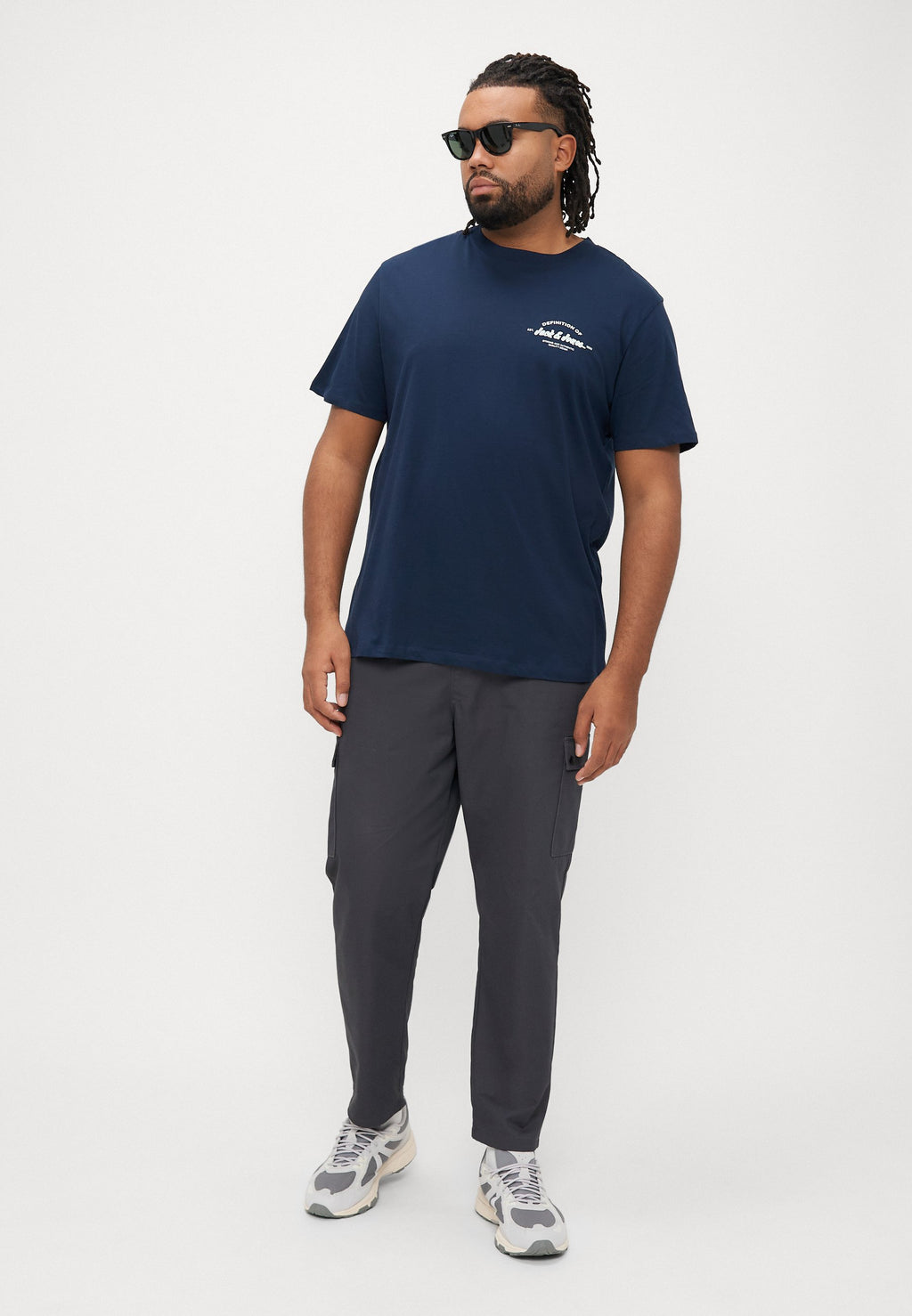 BRANDON TEE CREW NECK - Print T-shirt - navy