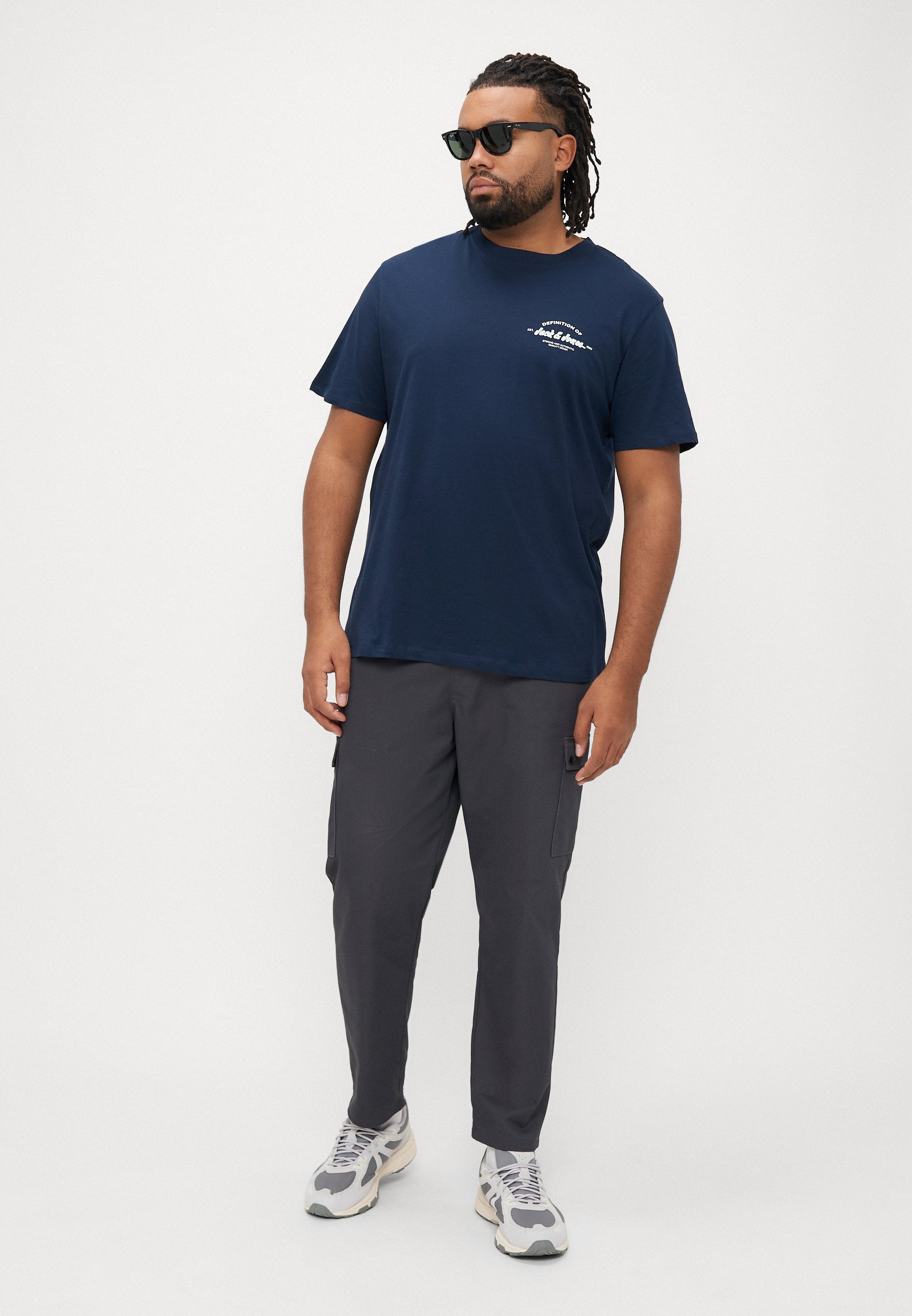BRANDON TEE CREW NECK - Print T-shirt - navy