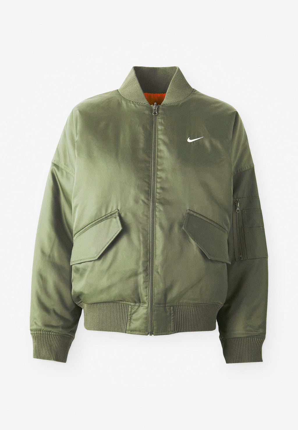 Bomber Jacket - medium olive/safety orange/sail