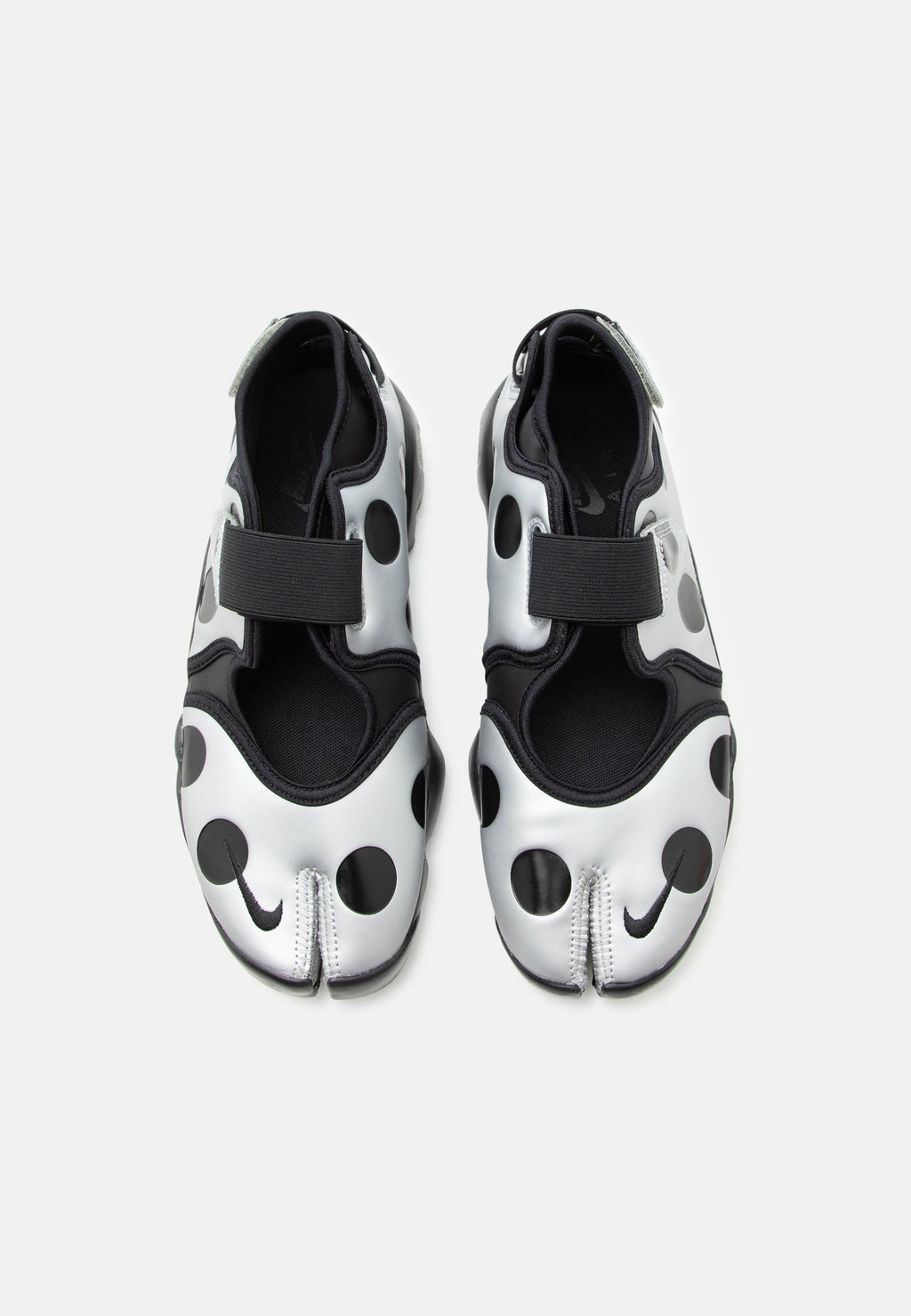 AIR RIFT DOT - Ankle strap ballet pumps - black/metallic silver-coloured