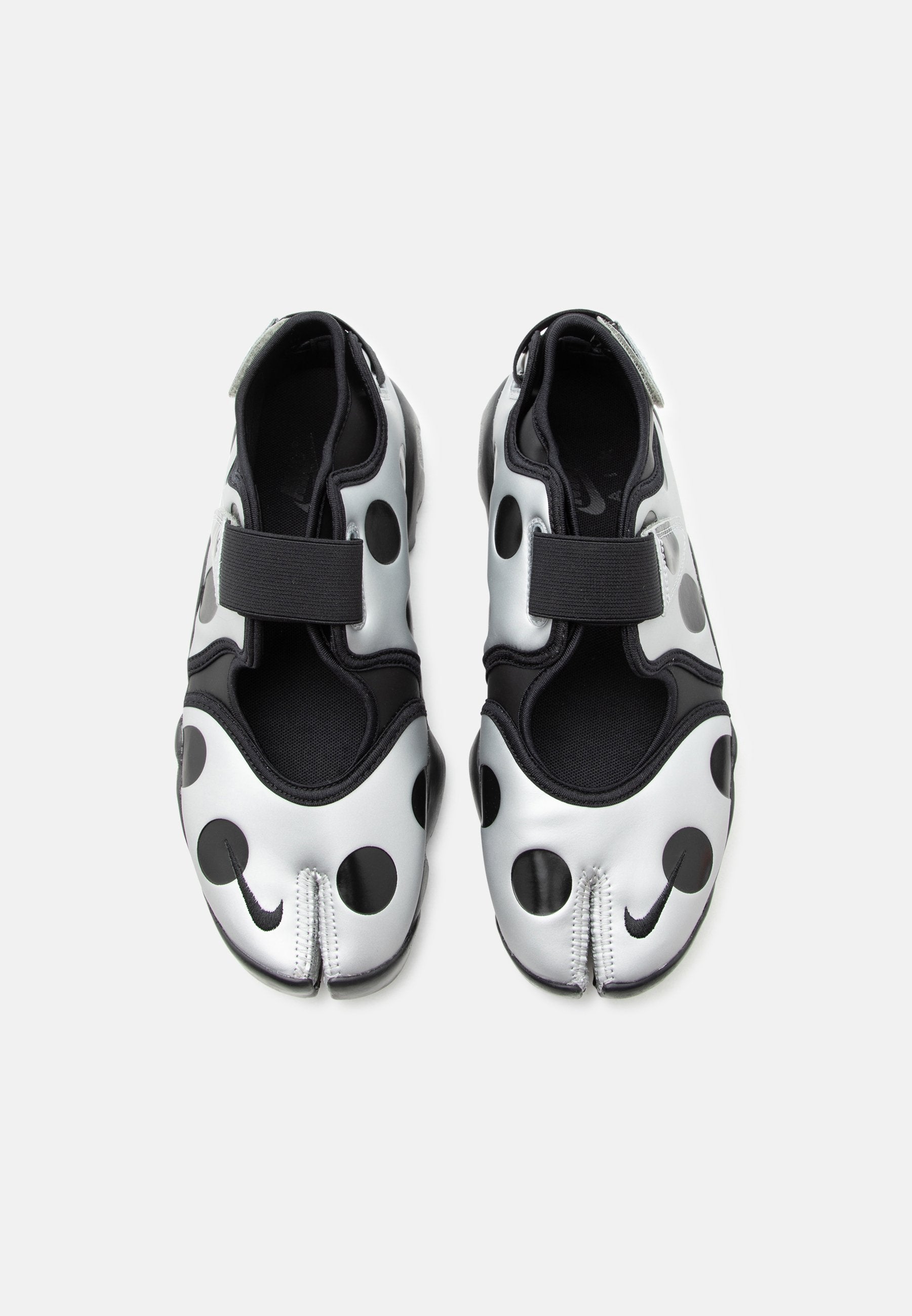 AIR RIFT DOT - Ankle strap ballet pumps - black/metallic silver-coloured