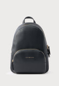 METALLIC LOGO PEBBLE GRAIN BACKPACK - Backpack - black