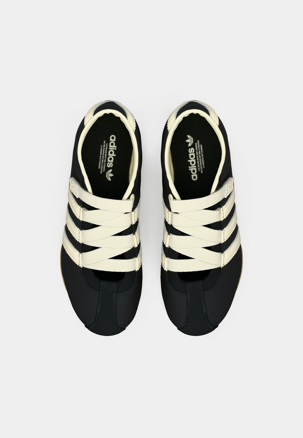 TOKYO MARY JANE BALLERINA - Baskets basses - core black/cream white/gold-coloured metallic