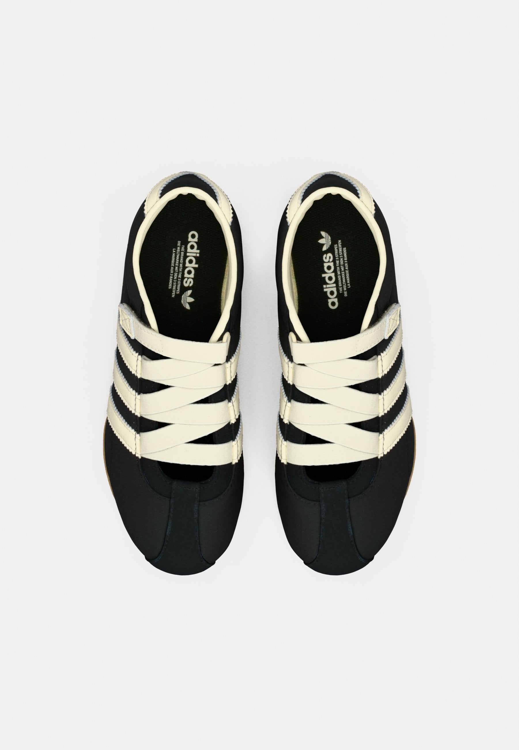 TOKYO MARY JANE BALLERINA - Baskets basses - core black/cream white/gold-coloured metallic