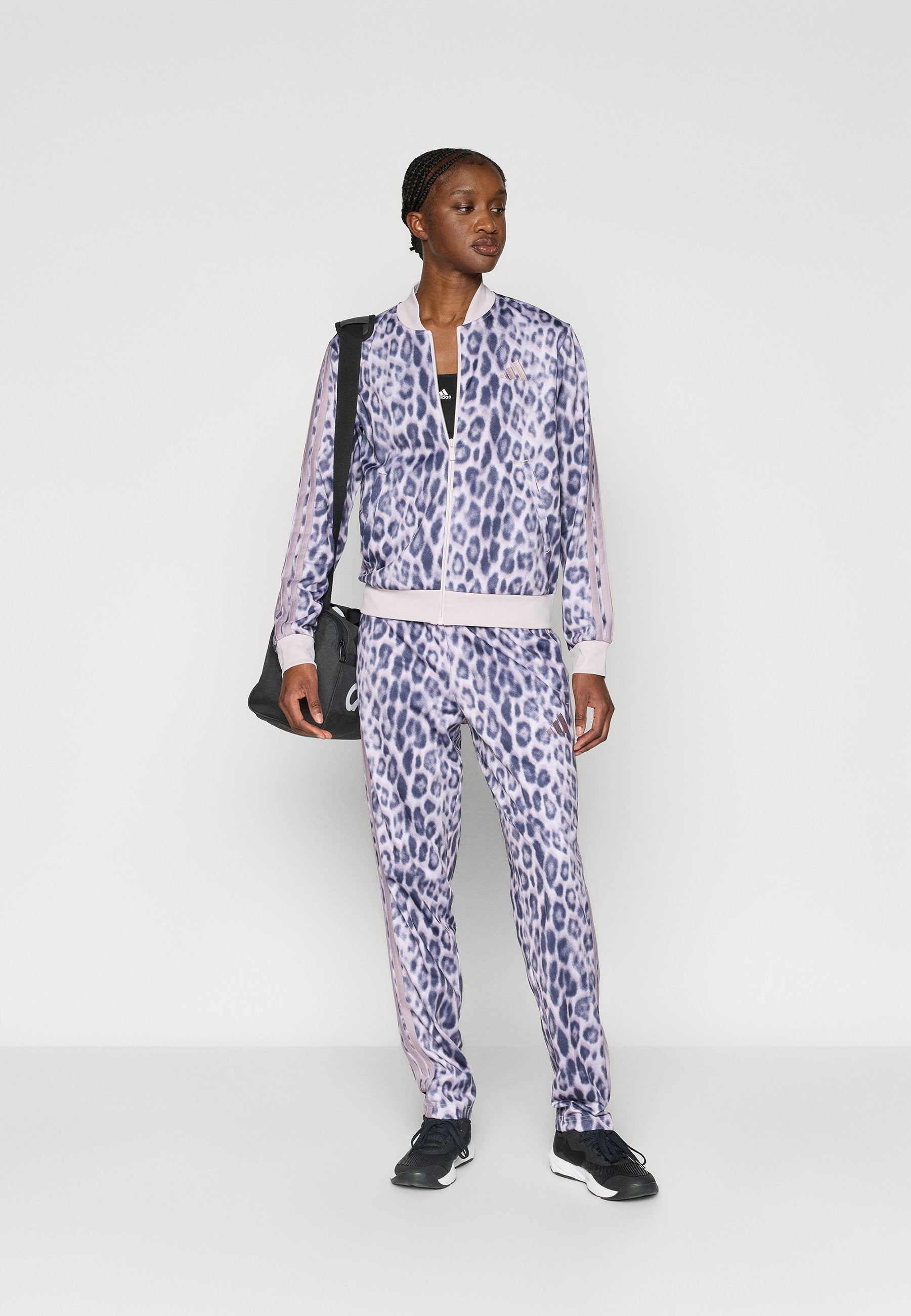 ESSENTIALS 3 STRIPES ANIMAL AOP - Tracksuit - multicolor/ice purple