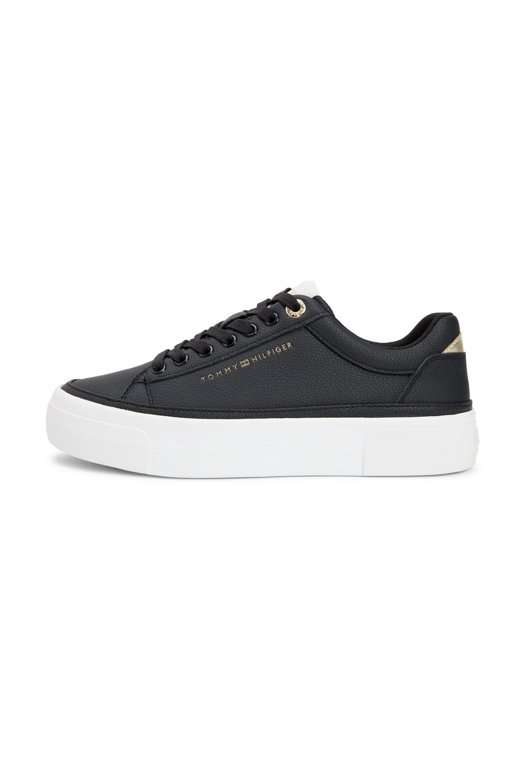METALLIC LOGO PLATFORM TRAINERS WITH LEATHER - Trainers - black/ancient white