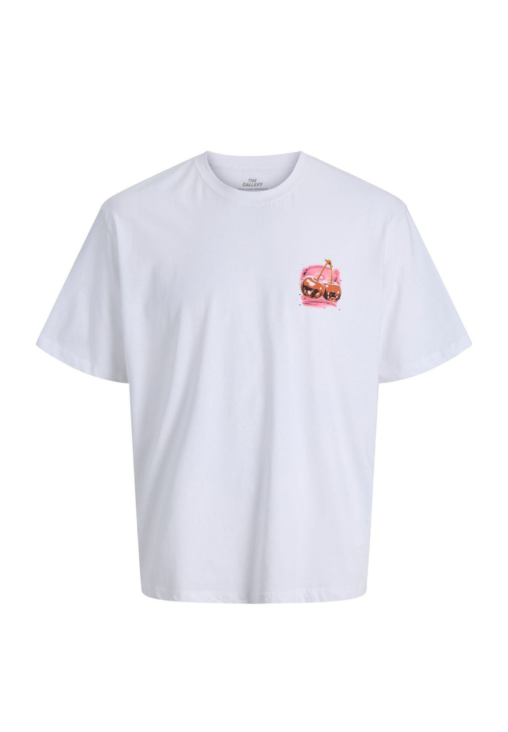 JORAIRBRUSH TEE CREW NECK  - Print T-shirt - bright white detail cherry