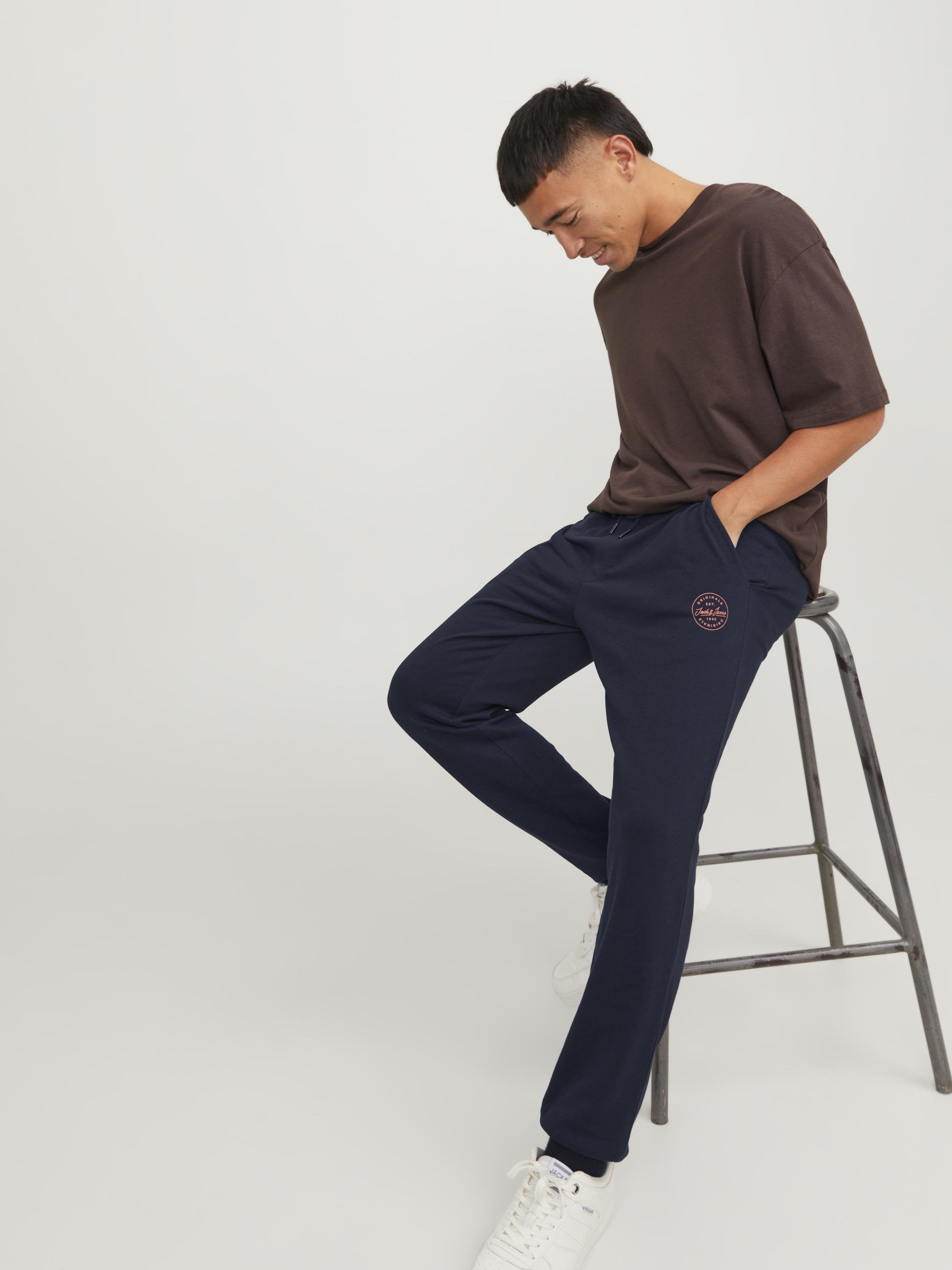JJIGORDON JJSHARK - Tracksuit bottoms - navy blazer