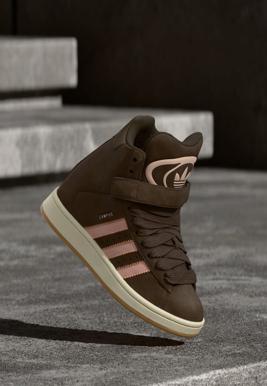 CAMPUS BOLD WEDGE - High-top trainers - core black/blush pink/cream white
