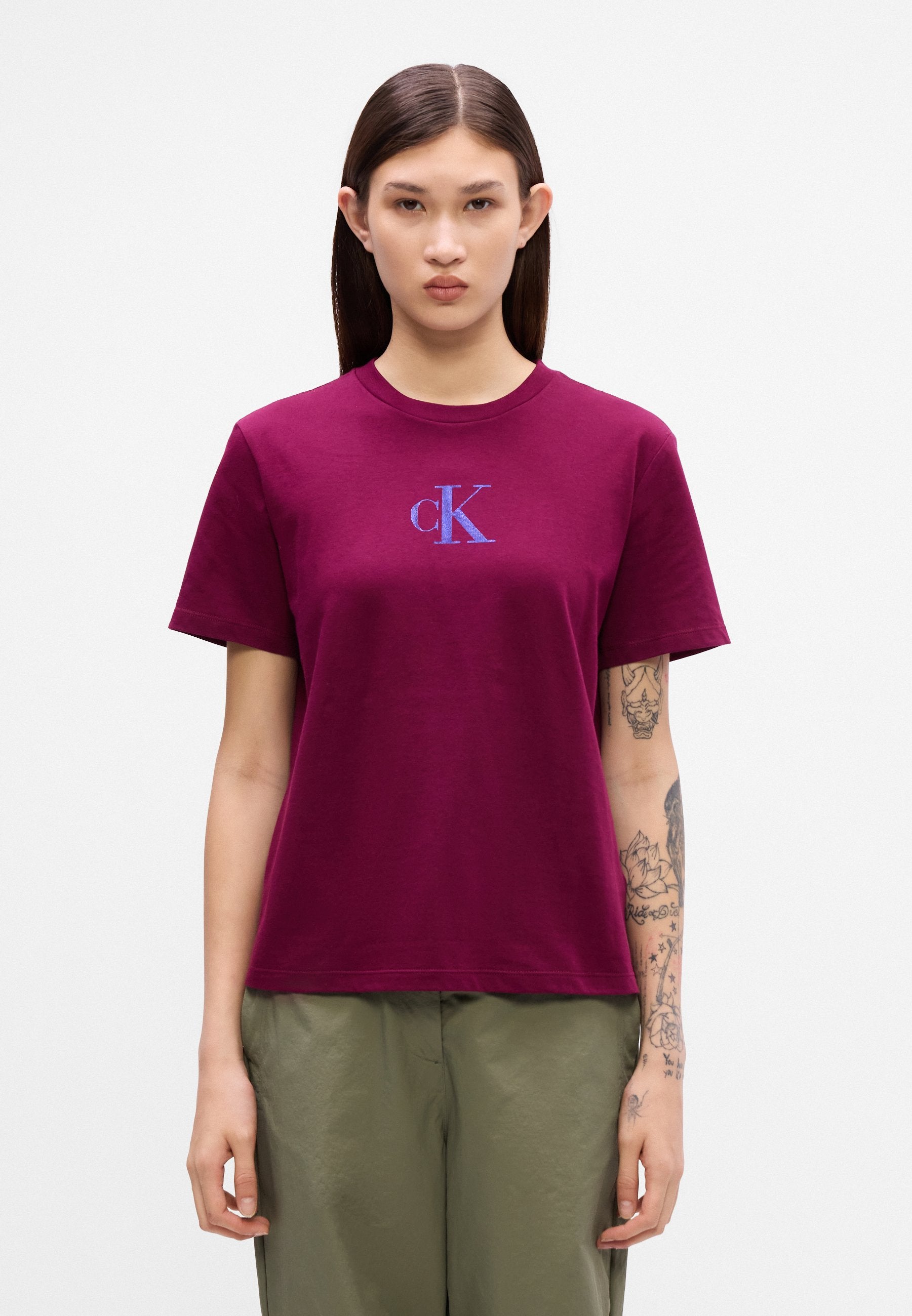 CLASSIC FOIL TEE - Print T-shirt - berry glaze