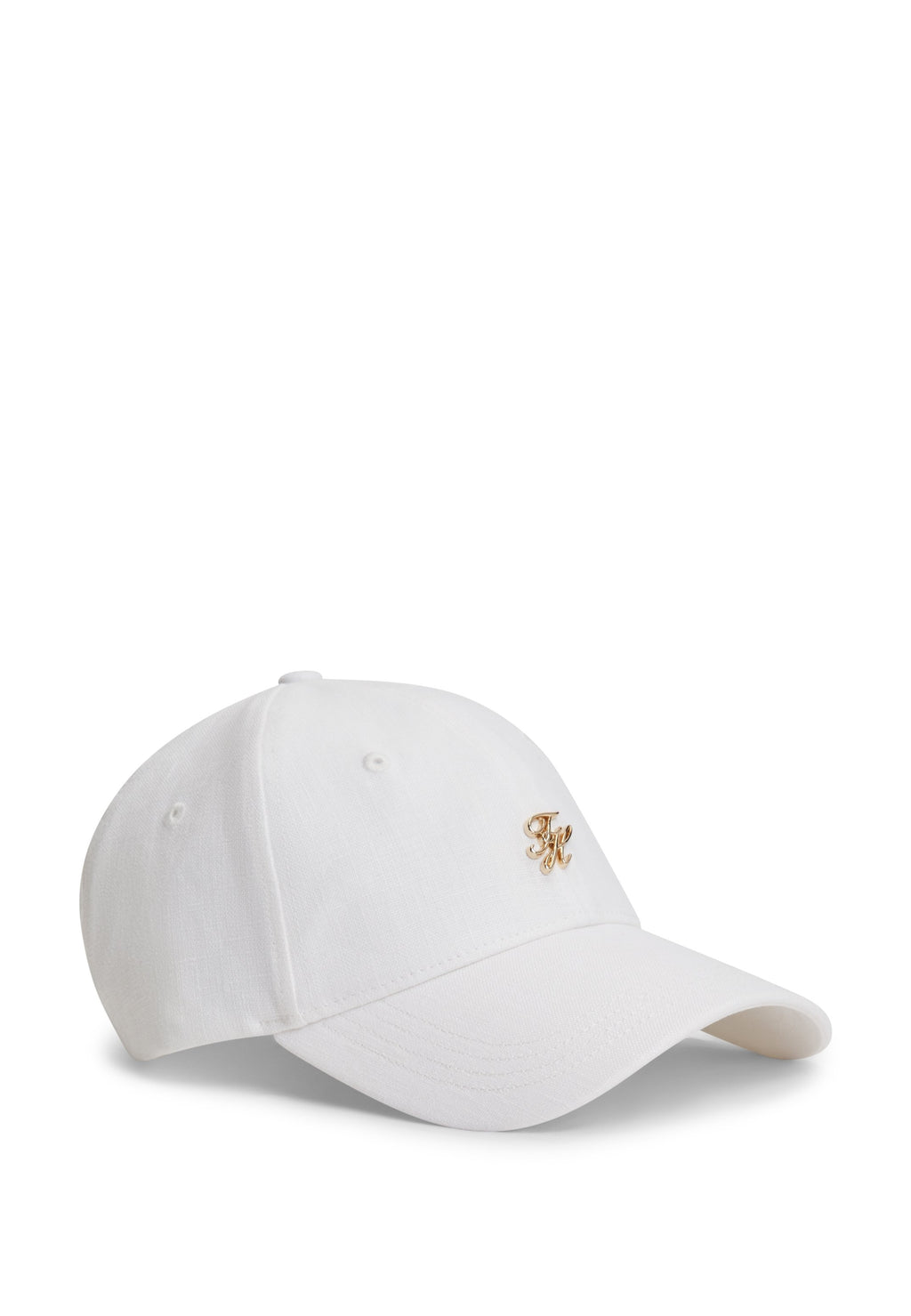 PURE LINEN PIECE DYED BASEBALL CAP - Cap - white