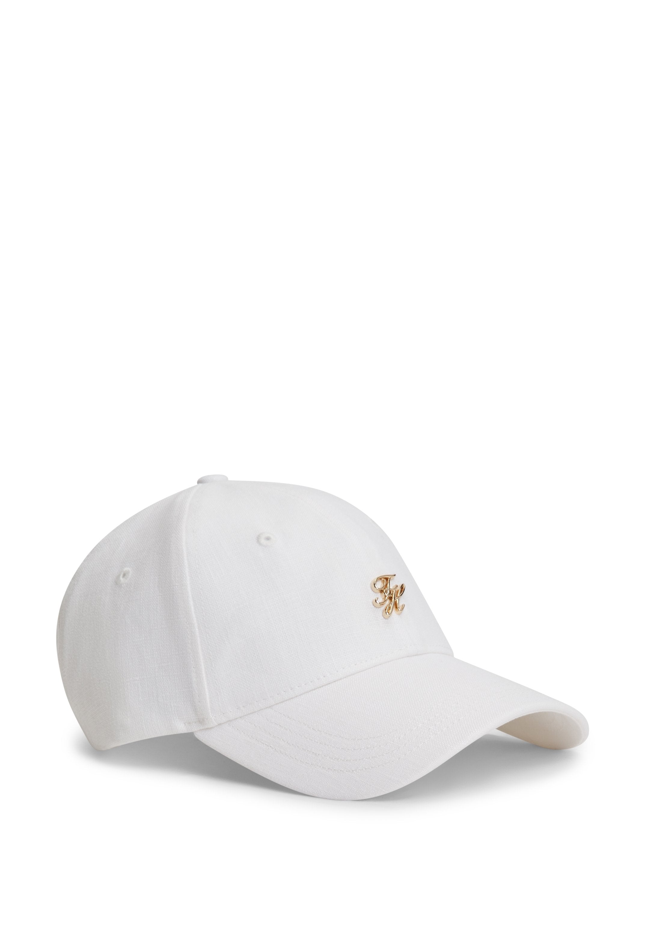 PURE LINEN PIECE DYED BASEBALL CAP - Cap - white