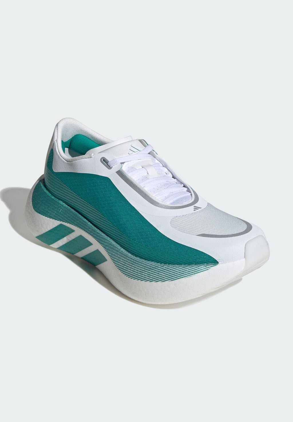 HYPERBOOST EDGE - Road running shoes - cloud white   equipment green    metalic