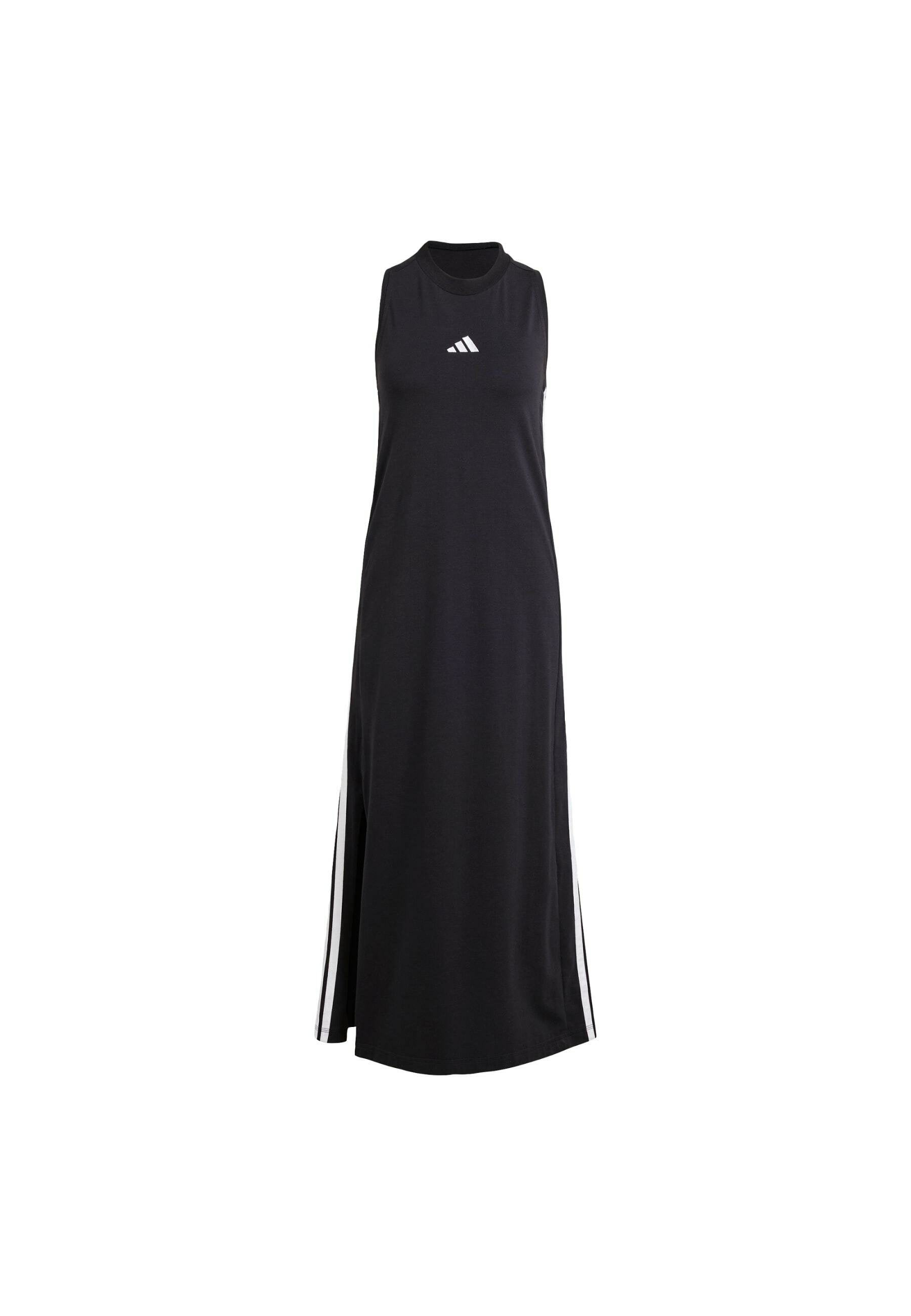 ESSENTIALS STRIPES LONG RACERBACK - Jersey dress - black   white