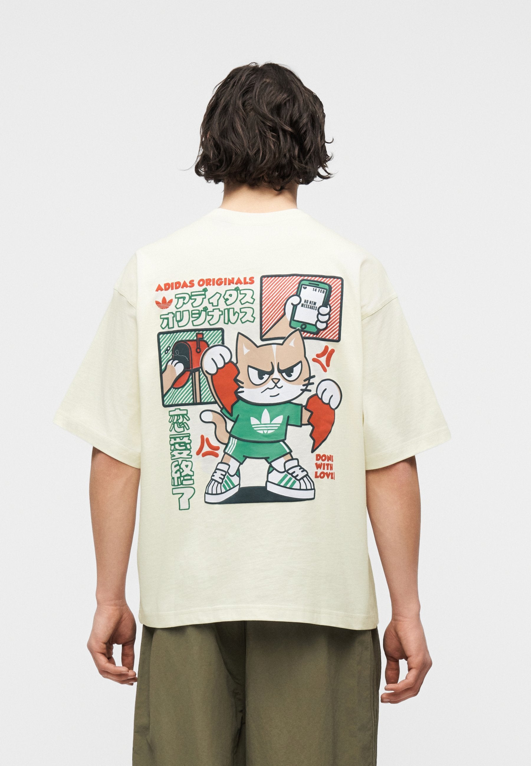 VDAY CAT TEE UNISEX - Print T-shirt - off-white