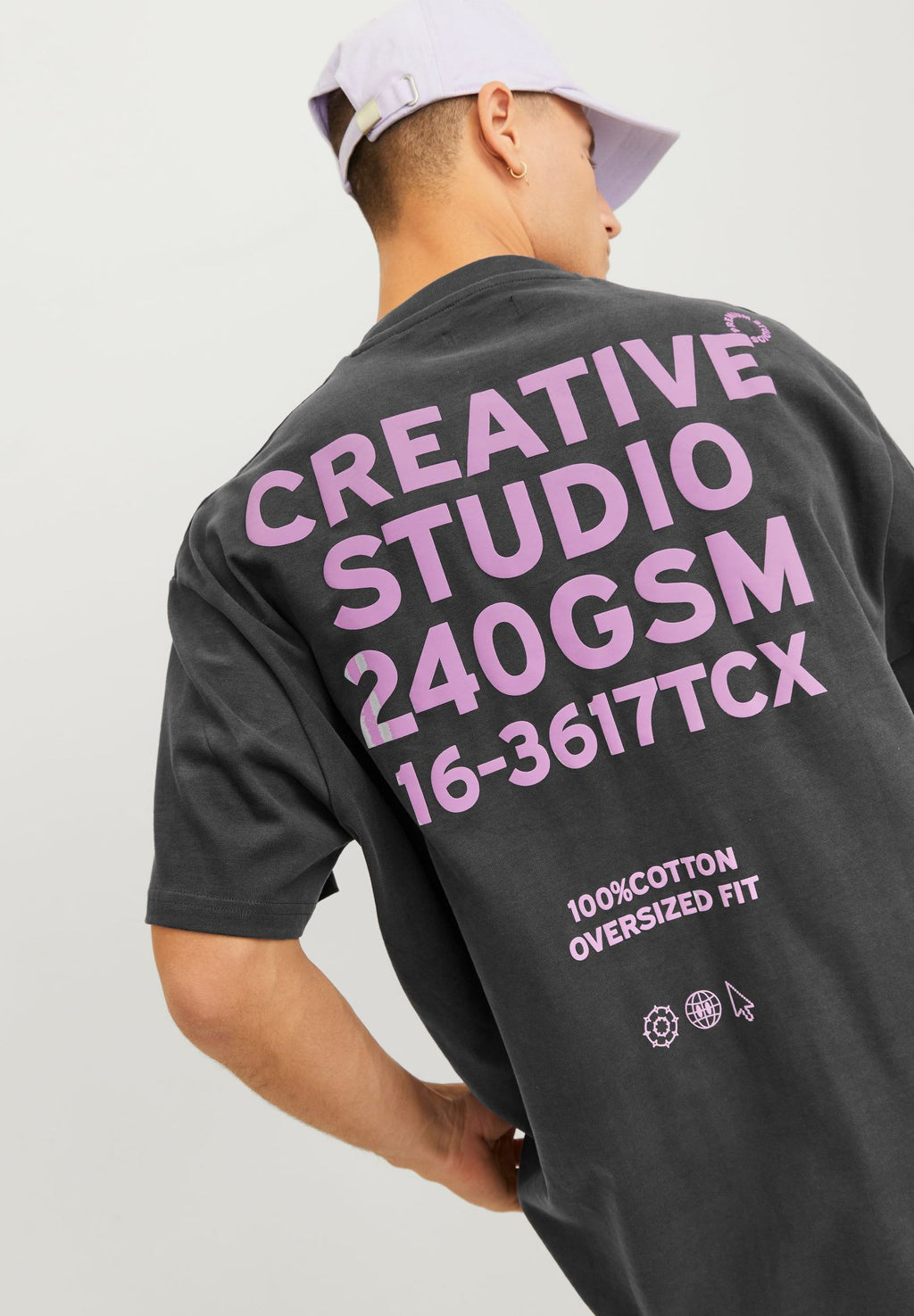 JPRBLAHARVEY INFO TEE CREW NECK UNISEX - تي شيرت مطبوع - أسفلت