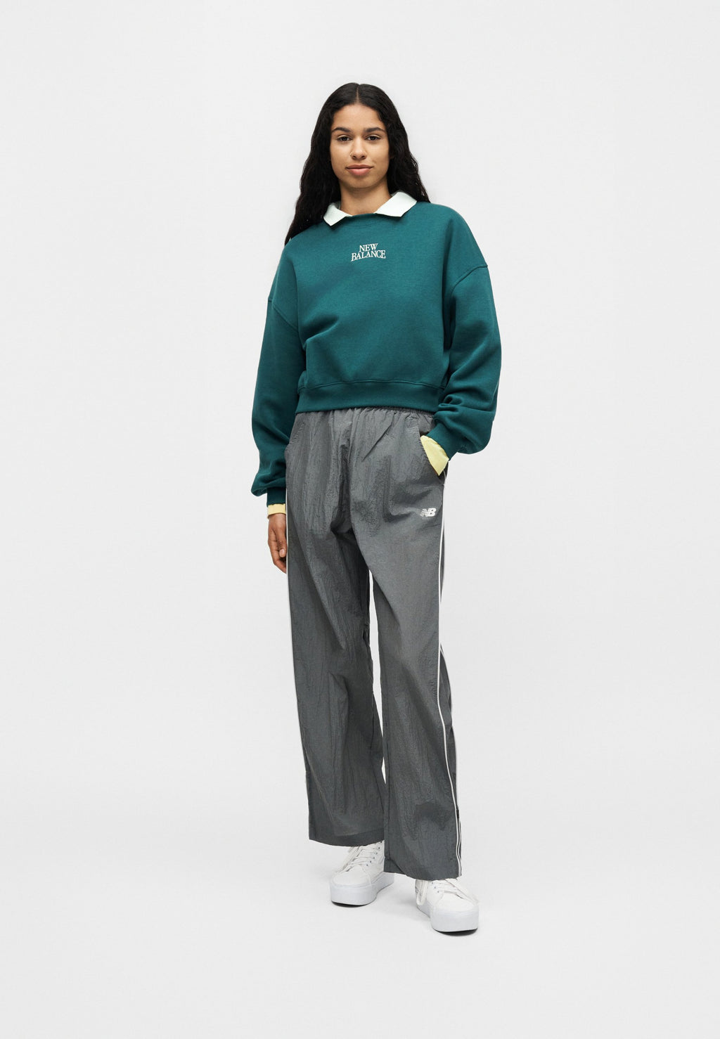 LINEAR HERITAGE CREW - Sweatshirt - medusa green