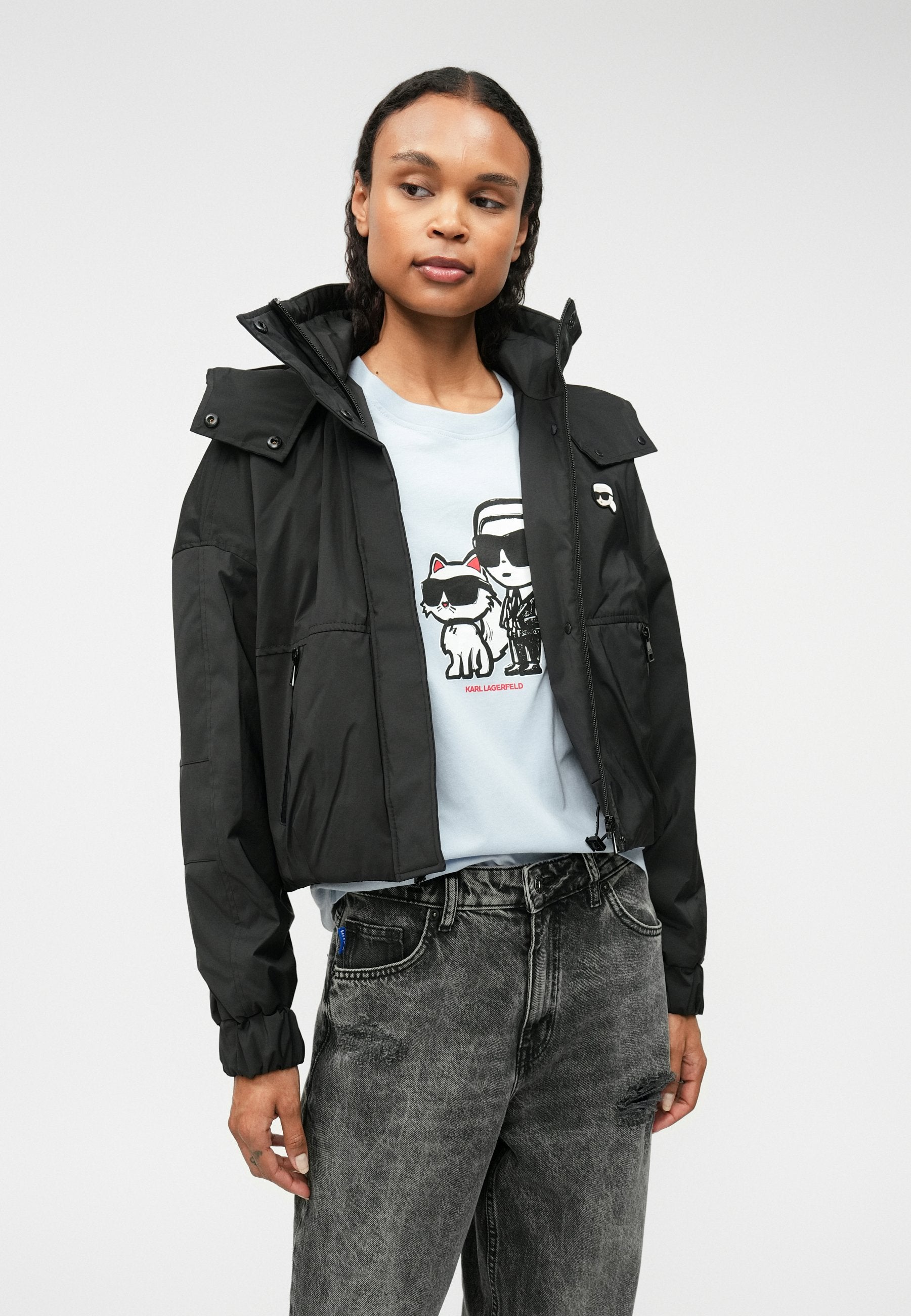 IKON HOODED JACKET - Bomber Jacket - black