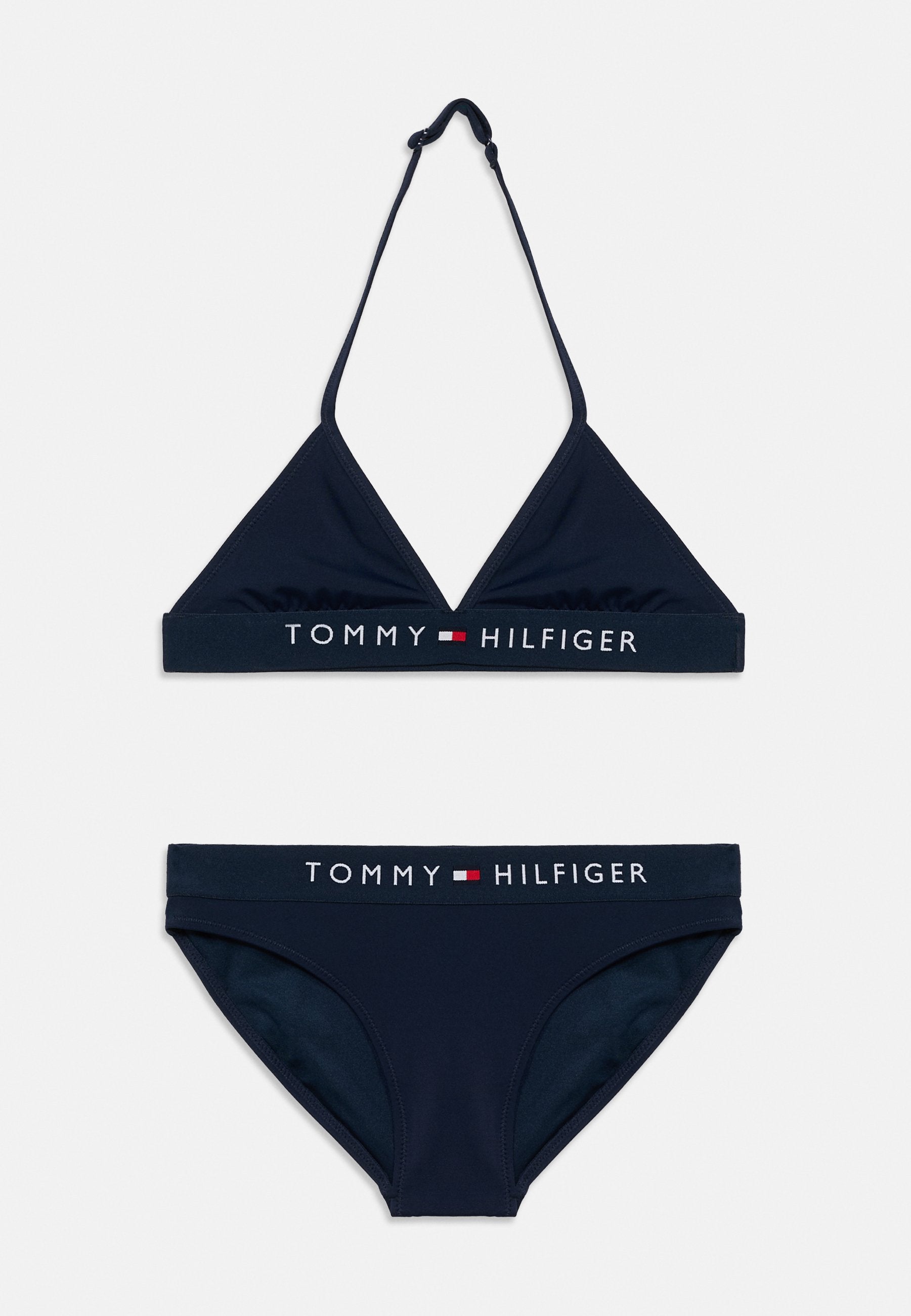ORIGINAL LOGO HALTERNECK TRIANGLE BIKINI SET - Bikini - dark night navy