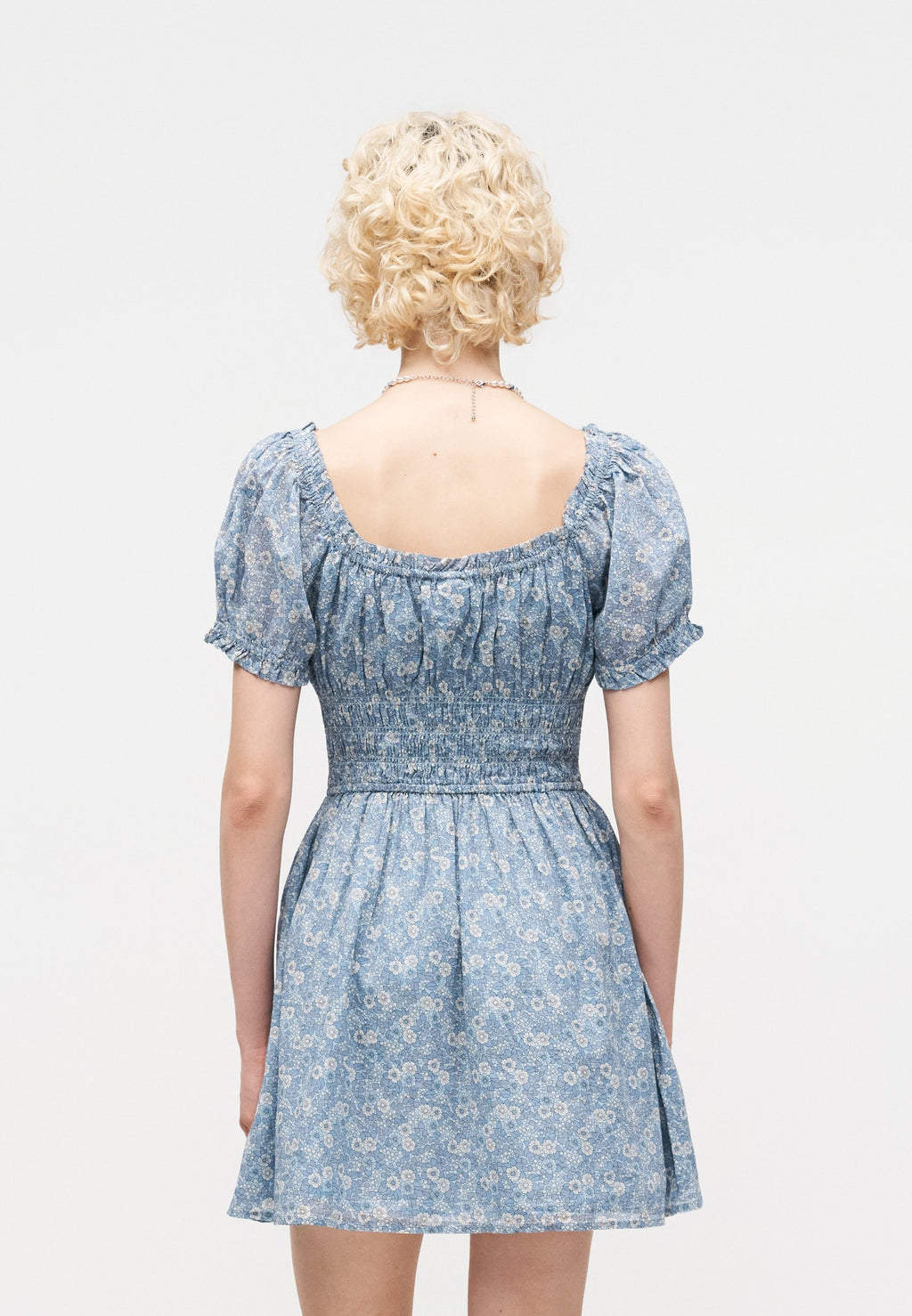 TIE NECK WAIST DRESS - Day dress - blue