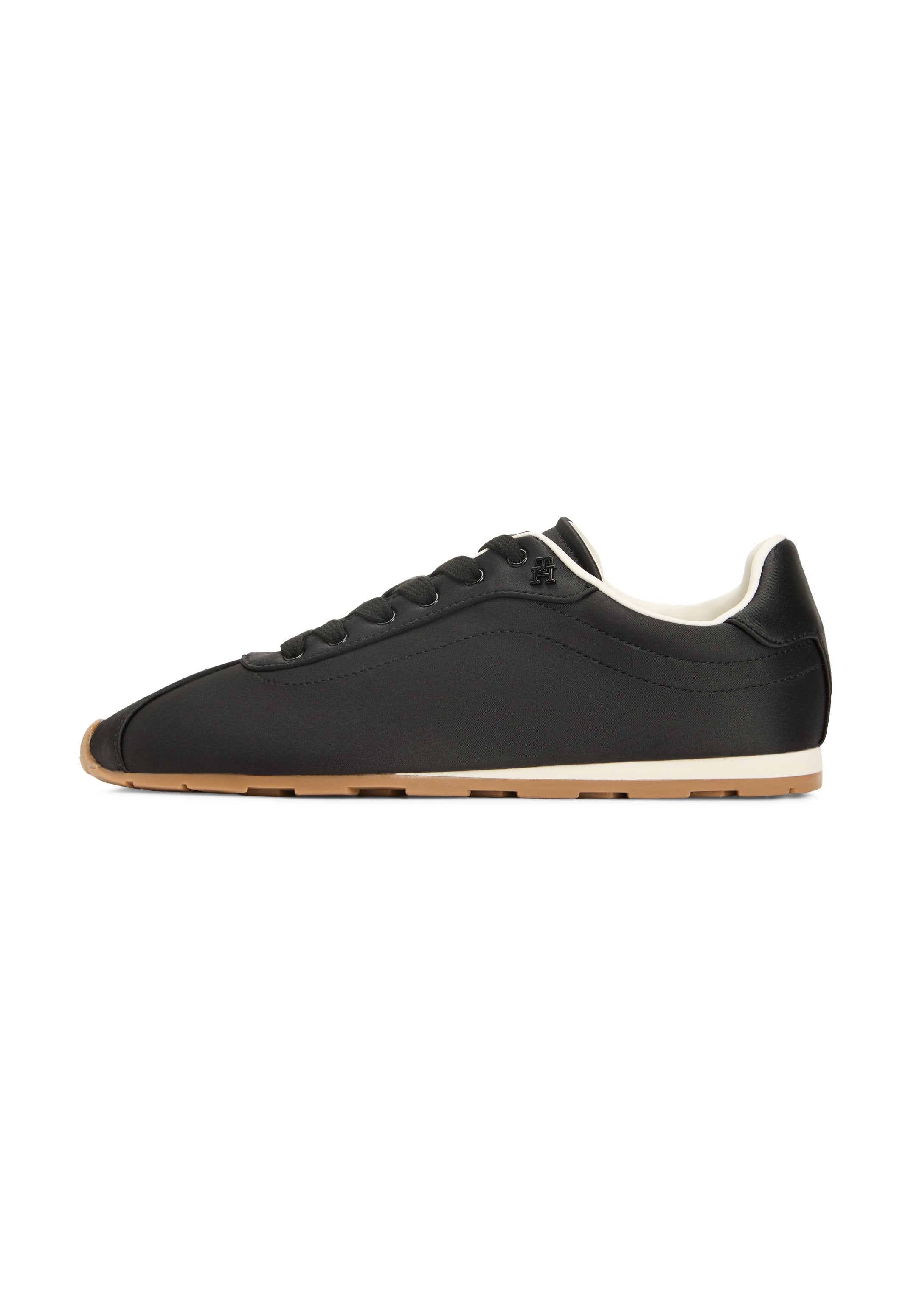 TH MONOGRAM SATIN TRAINERS - Trainers - black