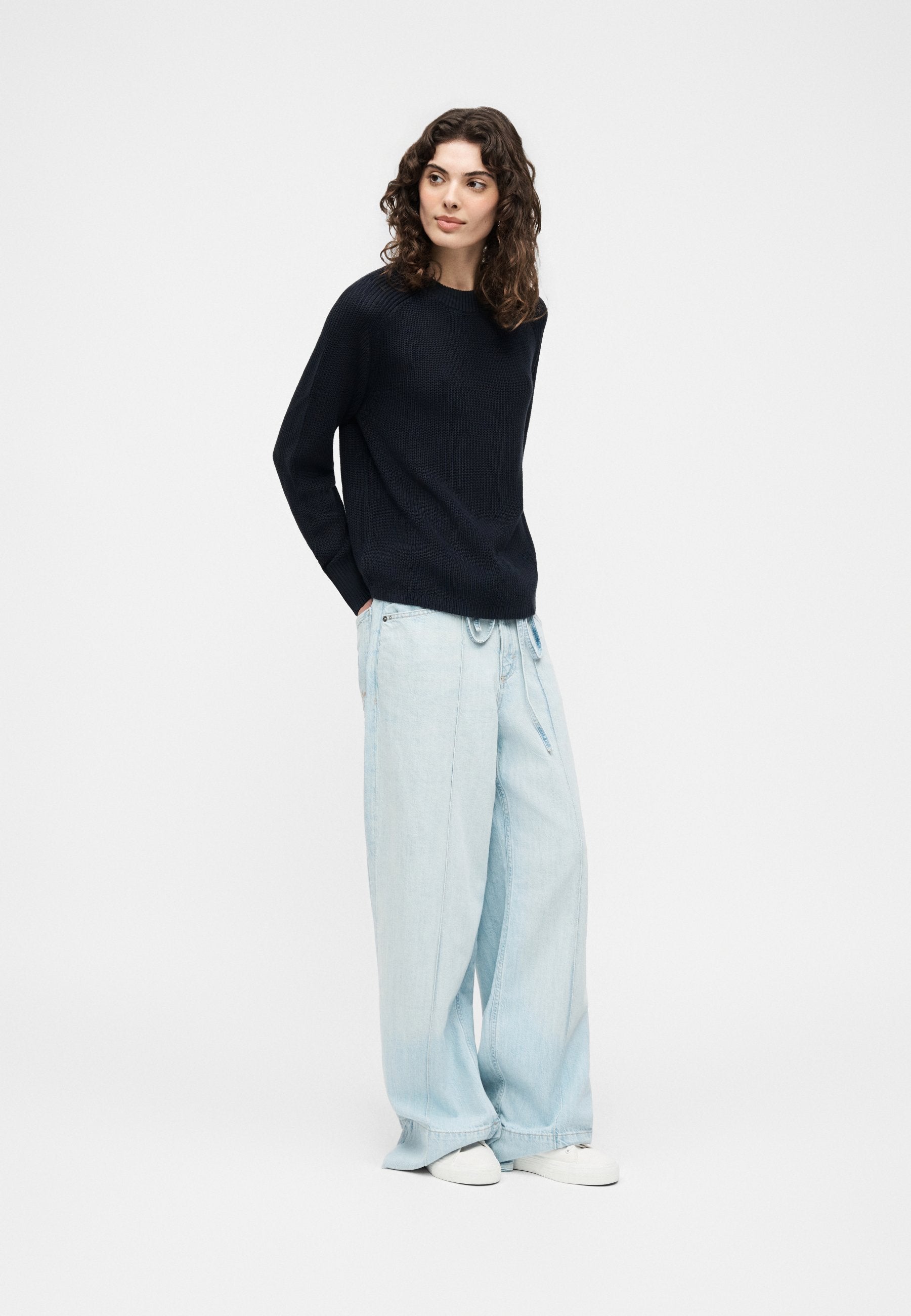 C NECK - Jumper - evening blue