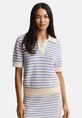 TEXTURED MULTISTRIPE RUGGER - Polo shirt - cream