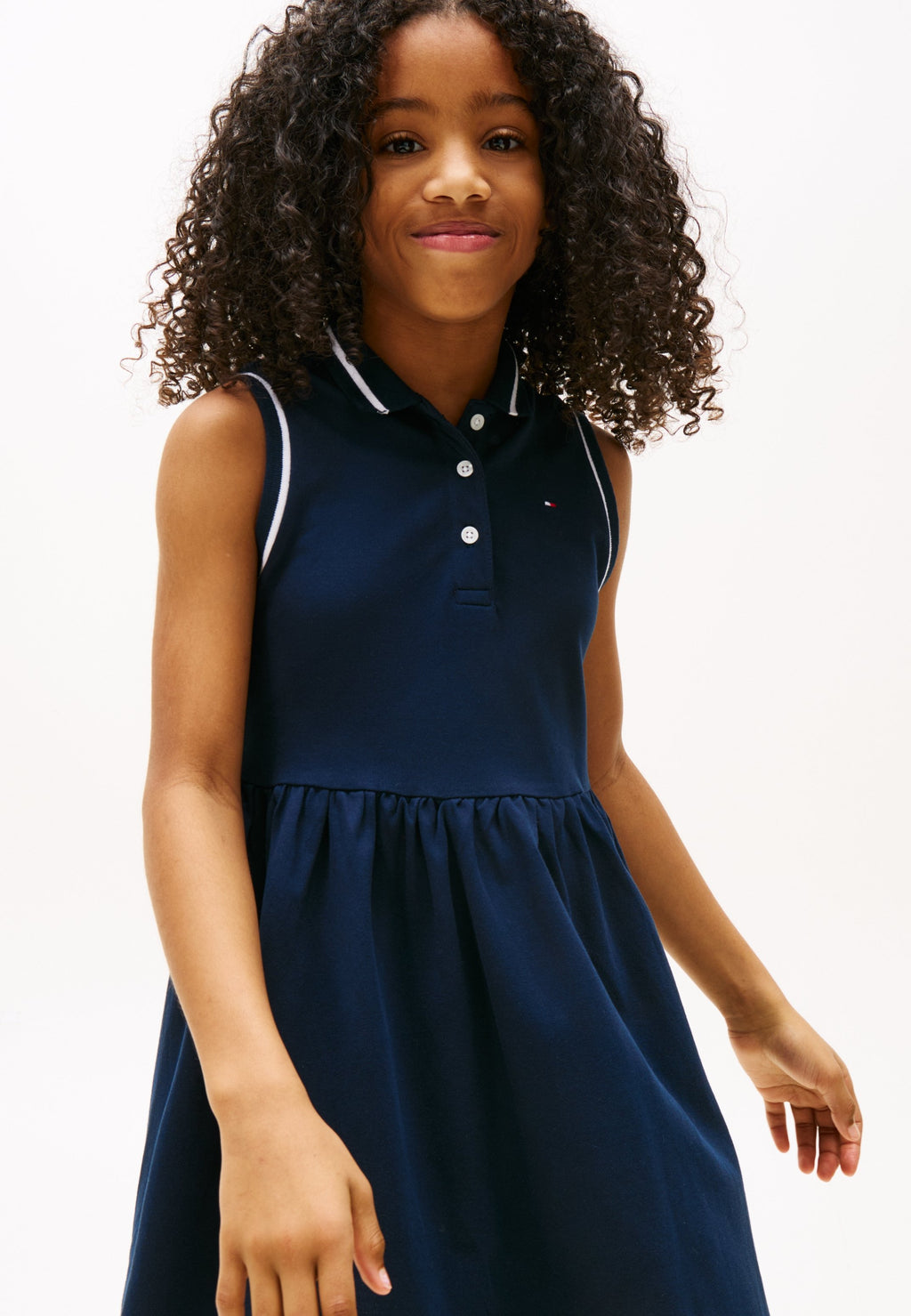 ROBE POLO SANS MANCHES ÉVASÉE ESSENTIELLE - Robe de jour - marine nuit foncée
