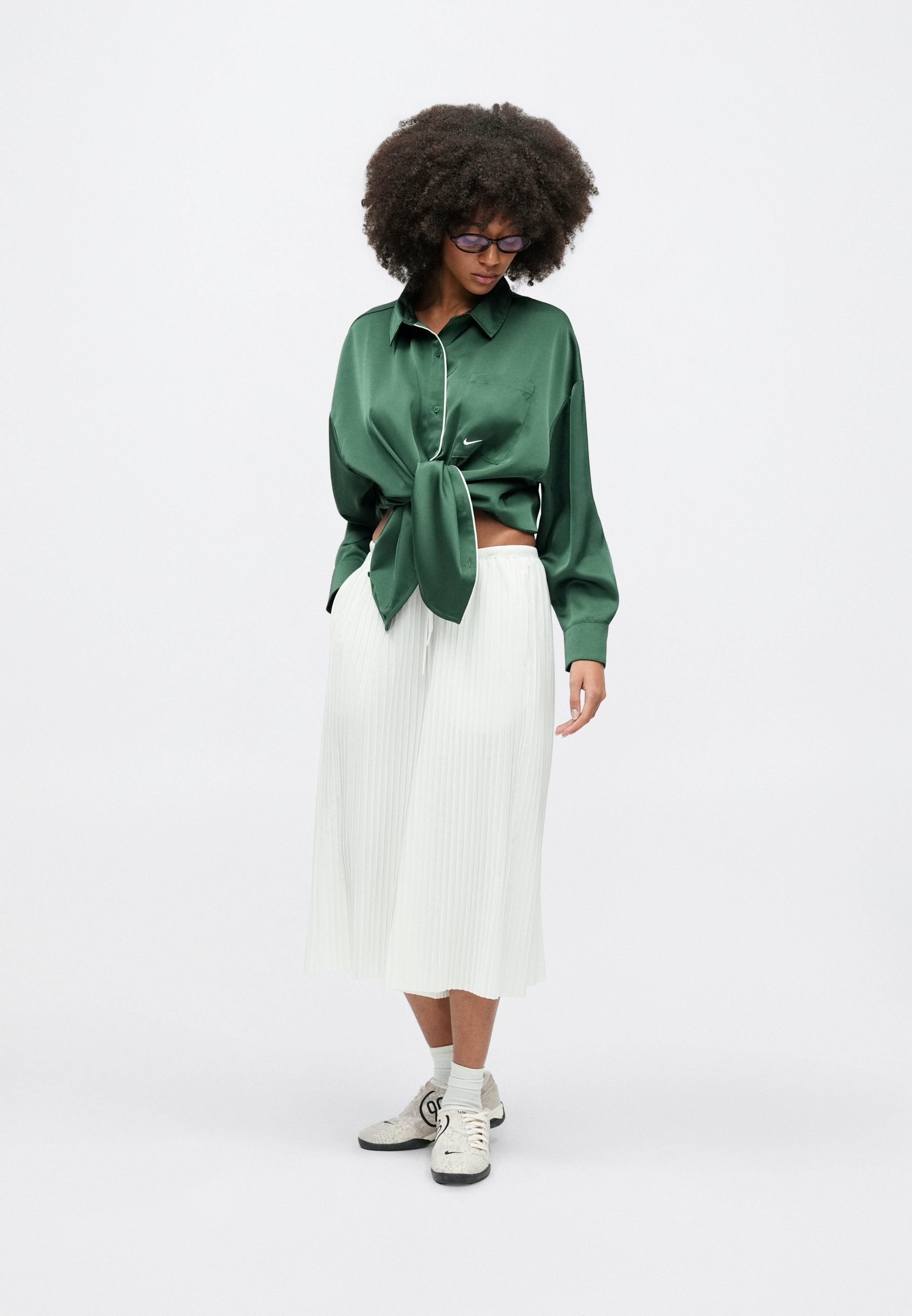 PLEATED CULOTTE - Trousers - sail