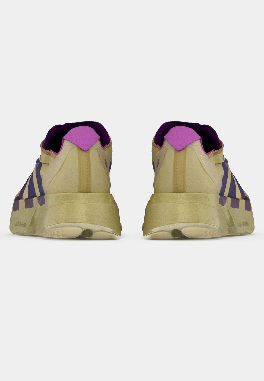 ADIZERO ADIOS PRO 4 - Road running shoes - sand/rich purple/gold-coloured metallic