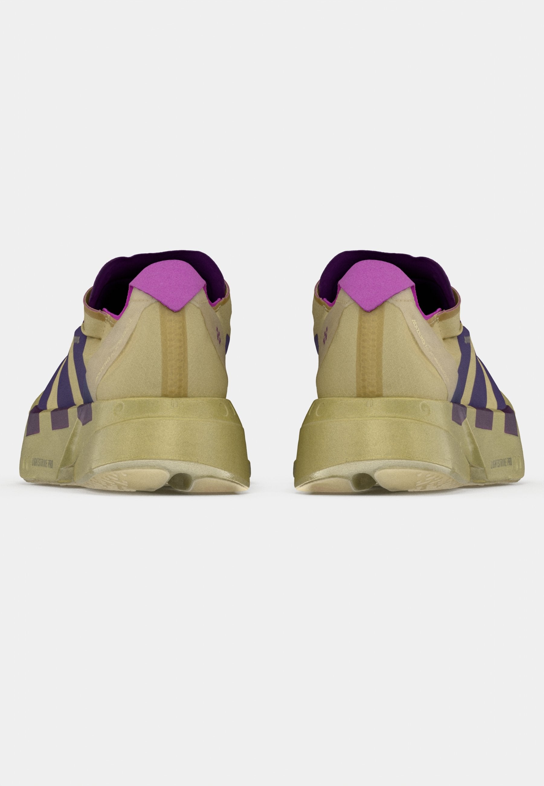 ADIZERO ADIOS PRO 4 - Road running shoes - sand/rich purple/gold-coloured metallic