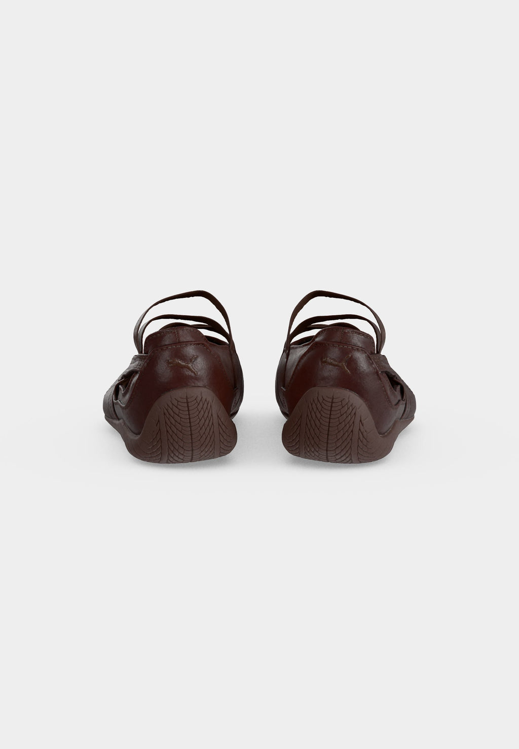 SPEEDCAT - Ankle strap ballet pumps - chocolate brown/silver-coloured