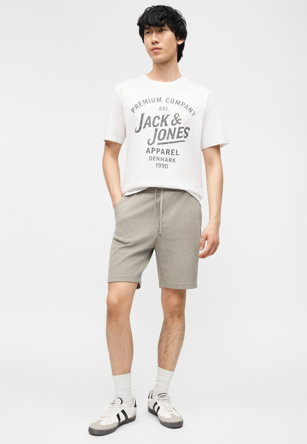 JPRBLUZANE TEE 3 PACK  - Print T-shirt - humus/white/black